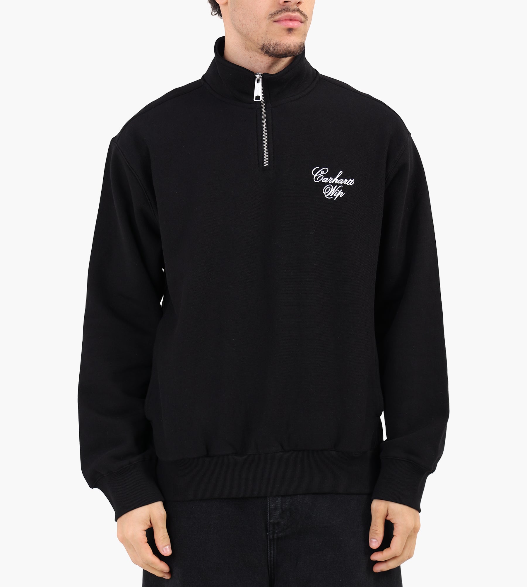 Carhartt WIP Longhand Half Zip Sweat Black White