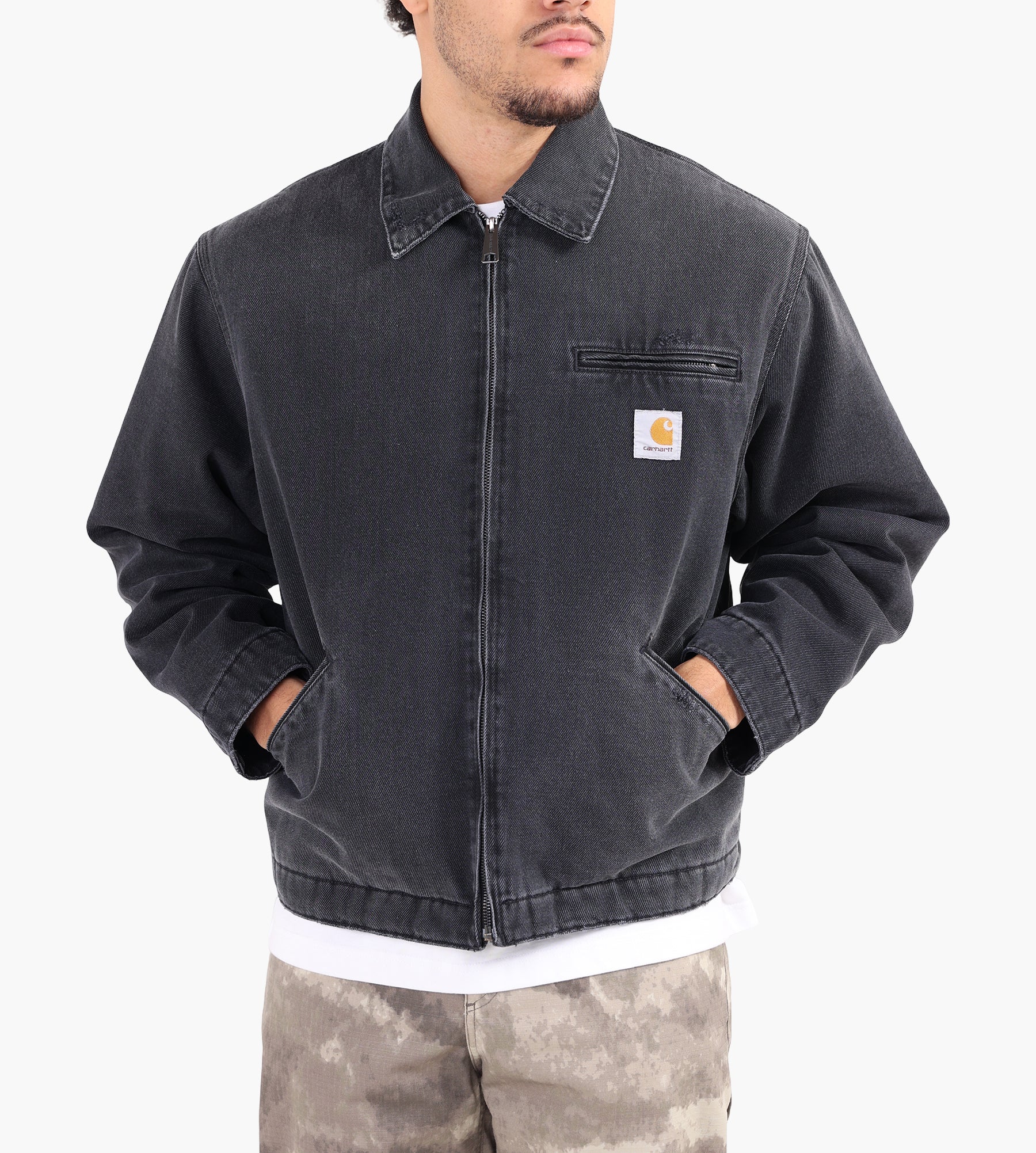 Carhartt WIP OG Detroit Jacket Denim Black Grind Wash
