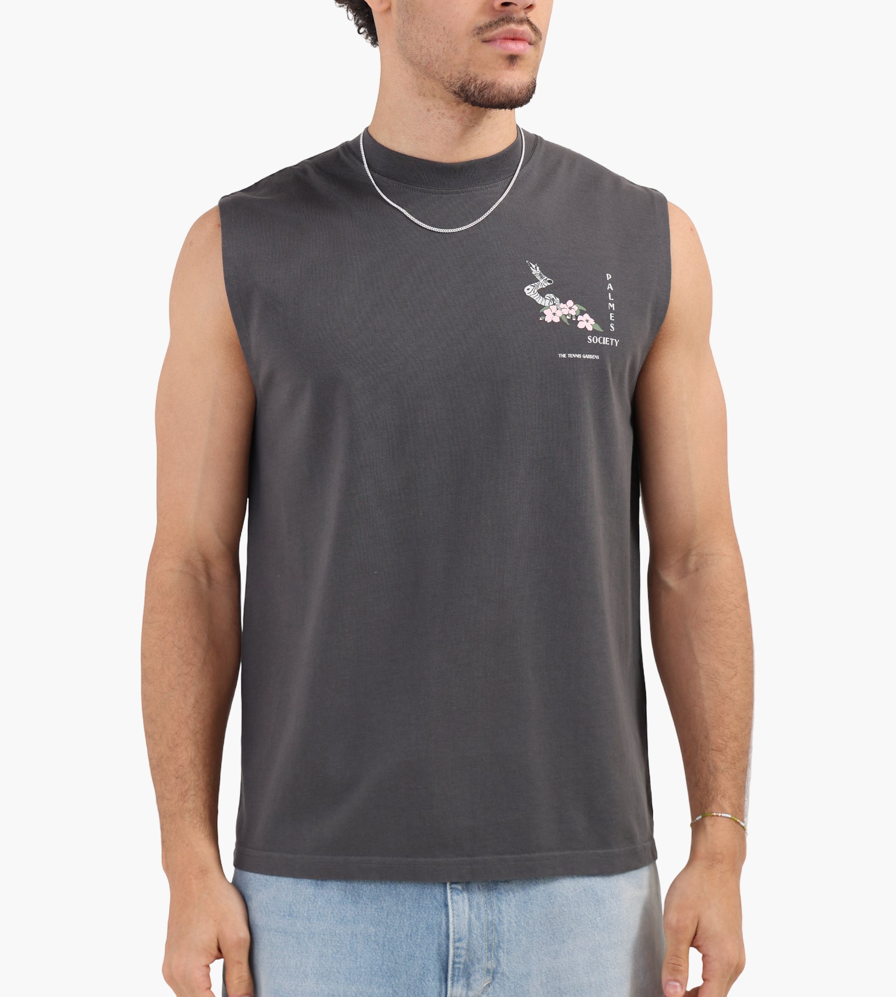 Palmes Ramus Sleeveless T-Shirt Charcoal