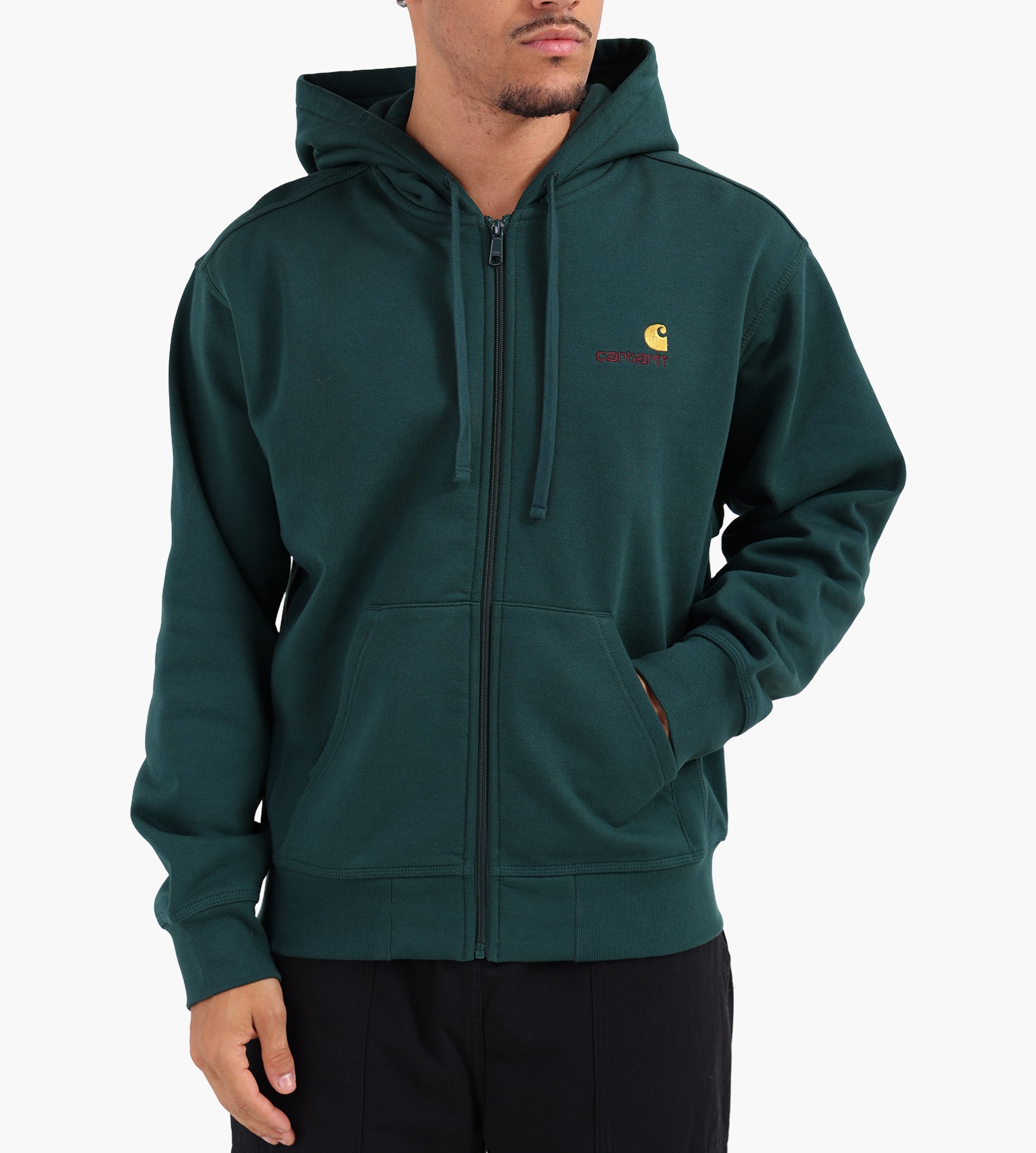 Carhartt WIP Hooded American Script Jacket Dark Fir