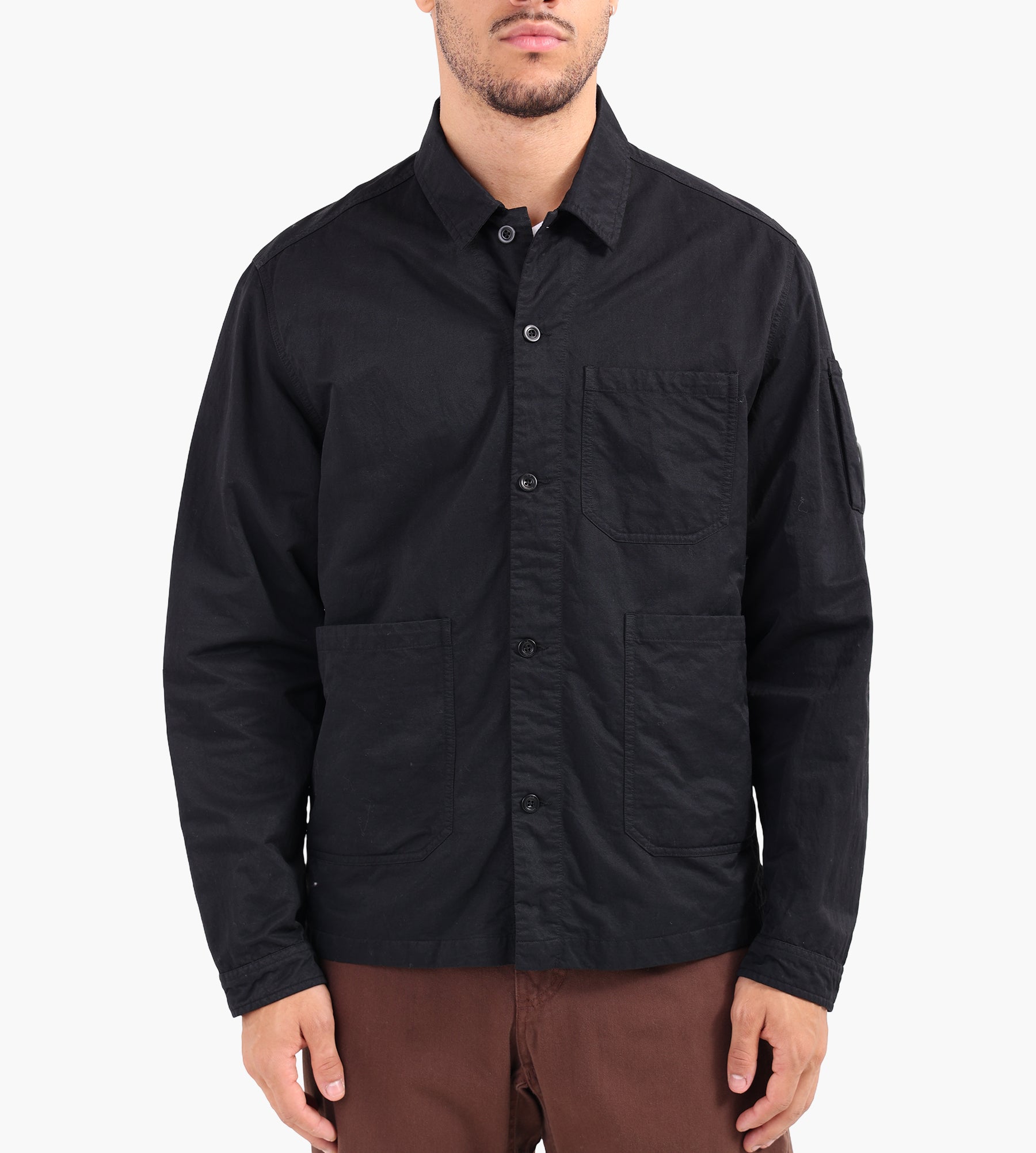 ジャケット・アウター C.P. COMPANY 21AW FLATT NYLON OVERSHIRT C.P. Company Diagonal Flatt Nylon Overshirt Black