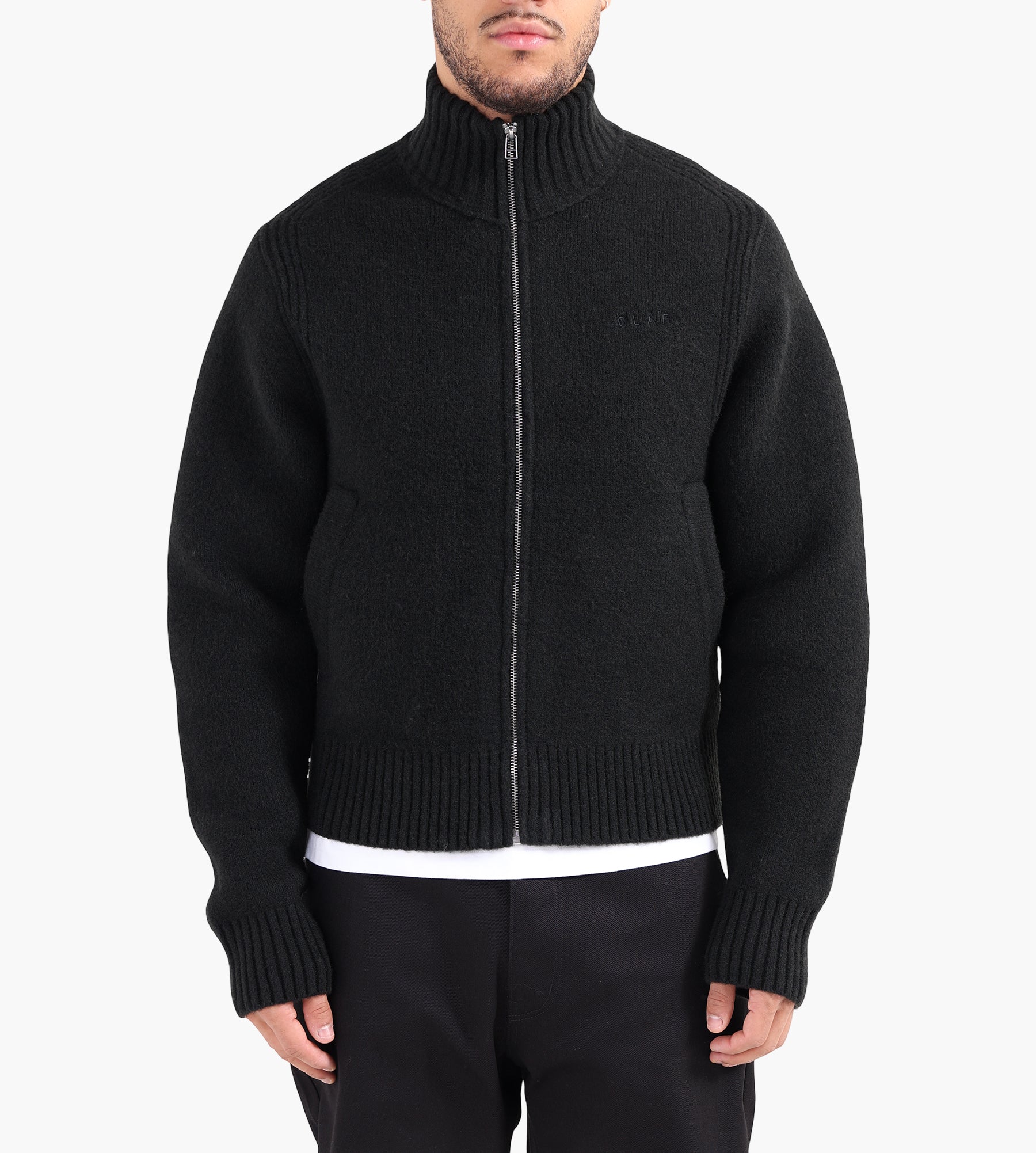 【おまとめ】 L-5223 5414 OLAF Zip Through Knitted Mock Neck Black