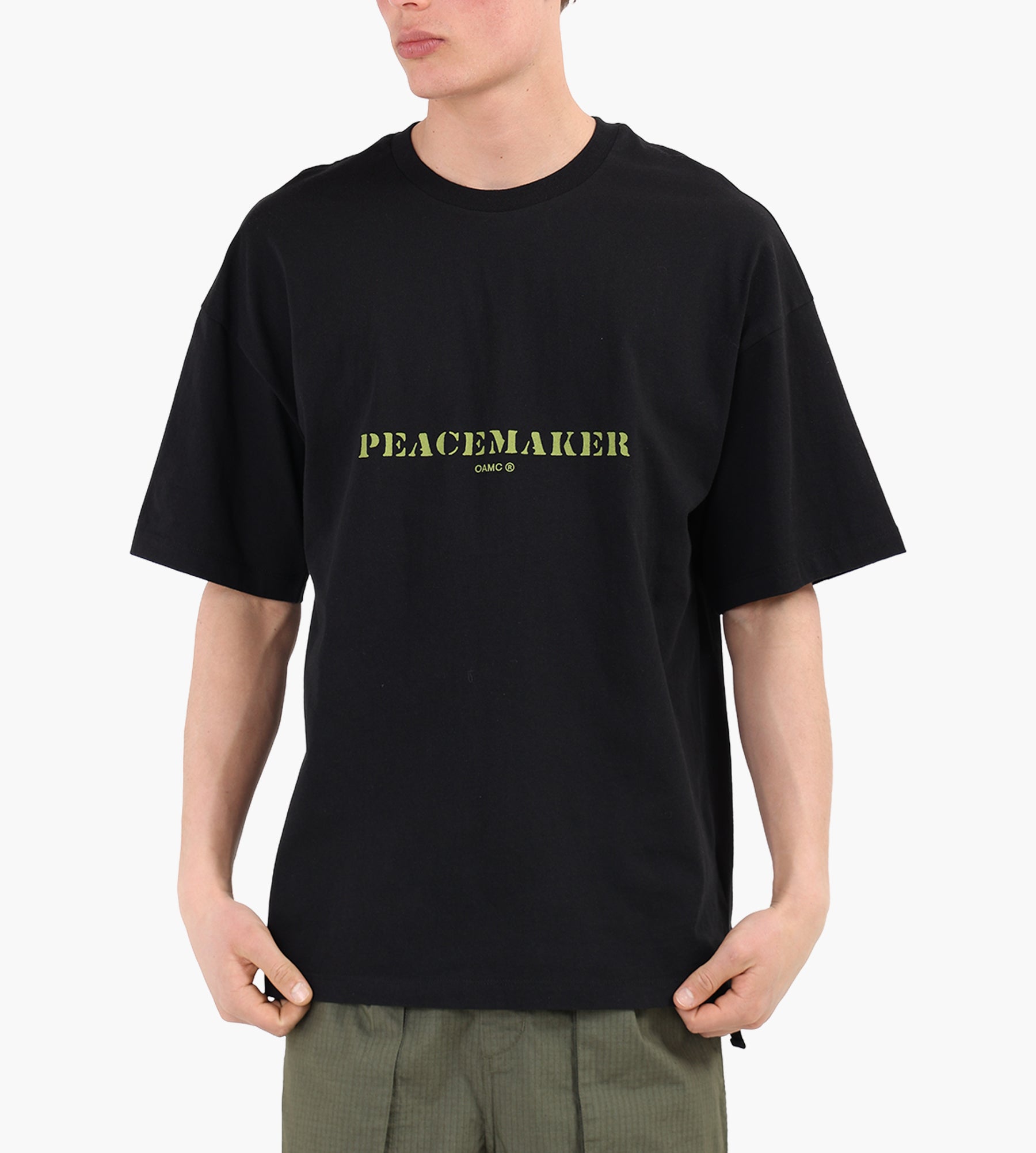 OAMC Peacemaker Oversize Tee Stencil Print Black