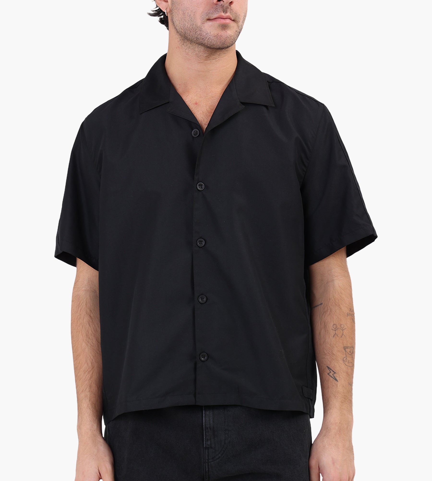 Arte Antwerp Nylon Linen Shirt Black