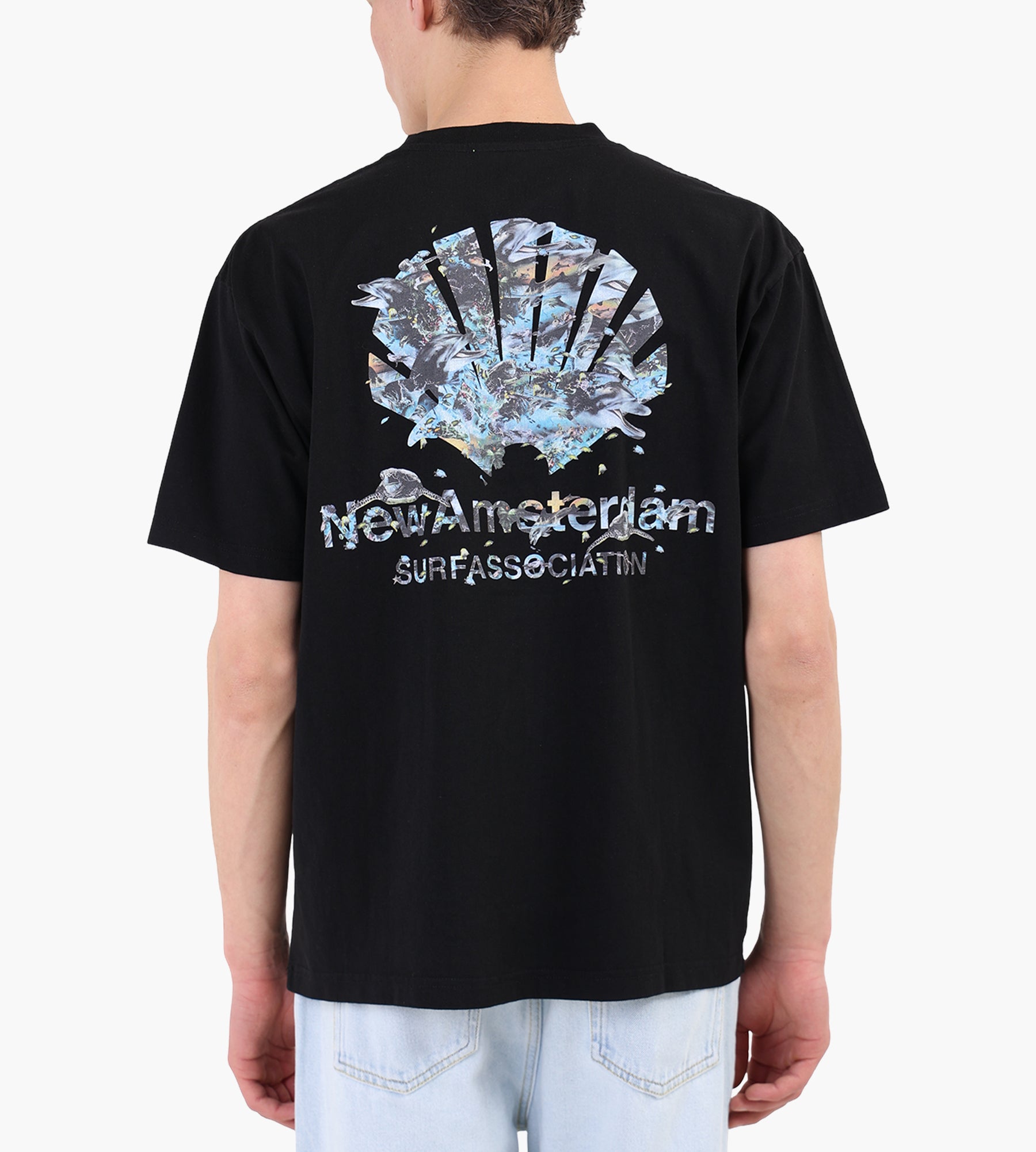 tee。 New Amsterdam Surf Association Dolphin Tee Black