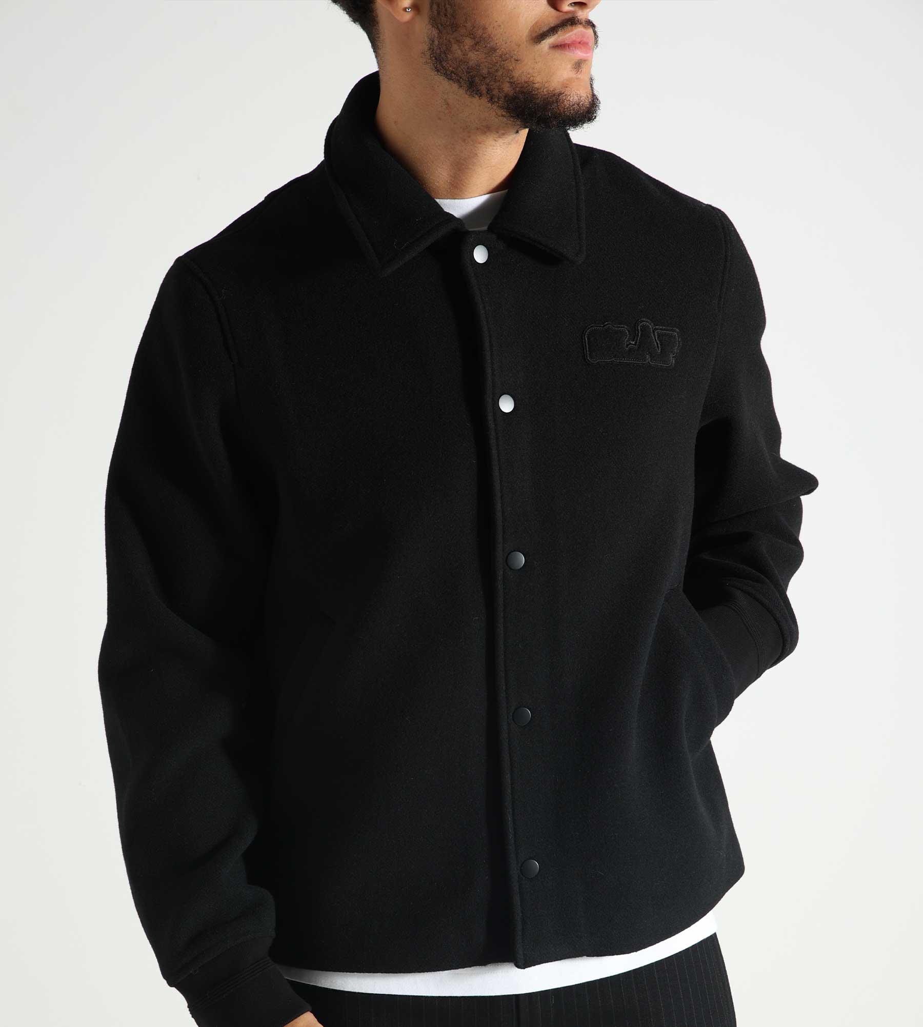 OLAF Wool Varsity Coach Jacket Black Baskèts - Main Image