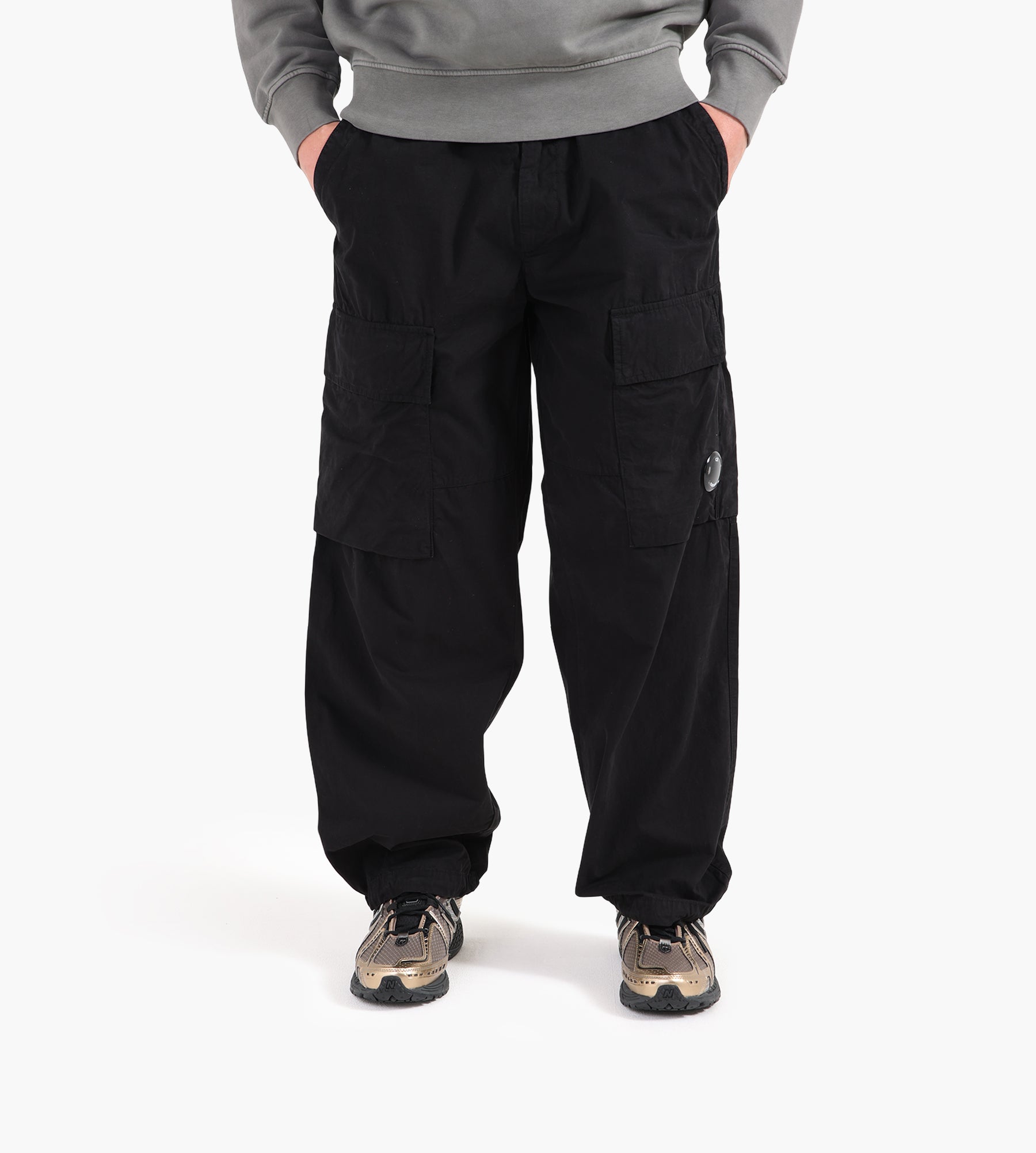 C.P. Company Microreps Peached Pfd Cargo Pant Black