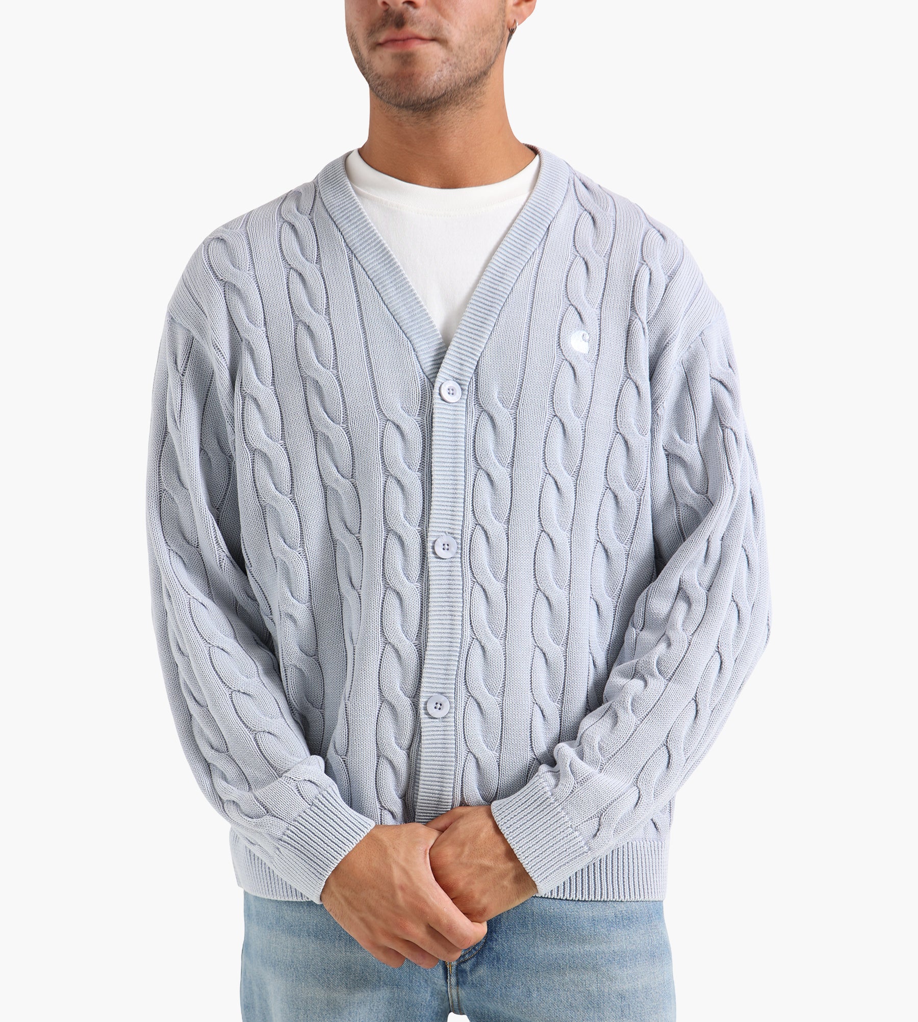 Carhartt WIP Carter Cardigan Blue Fog - Main Image