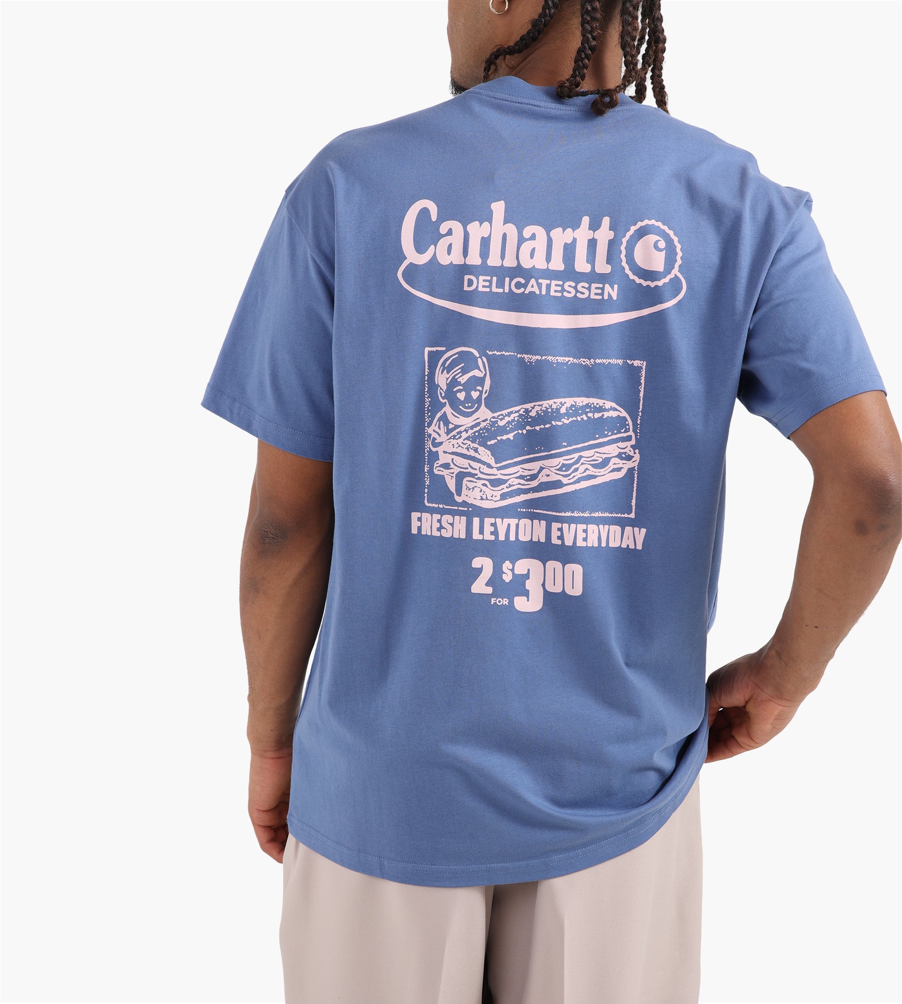 Carhartt WIP Catalogue TShirt Blue Iris Air Pink