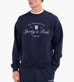 Sporty & Rich Syracuse Embroidered Crewneck Dark Navy White
