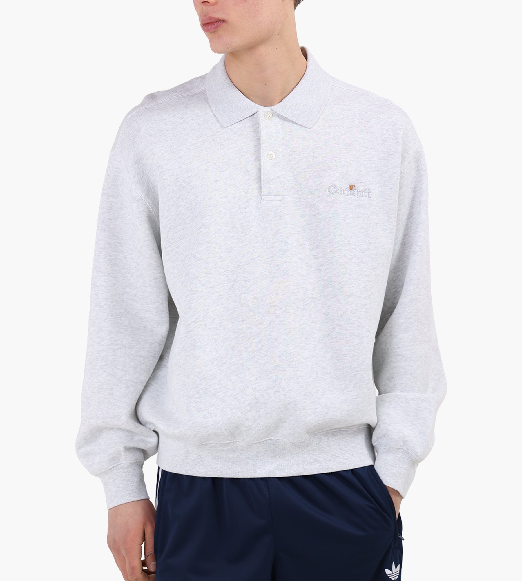 Carhartt WIP WIP Label Polo Sweat Ash Heather