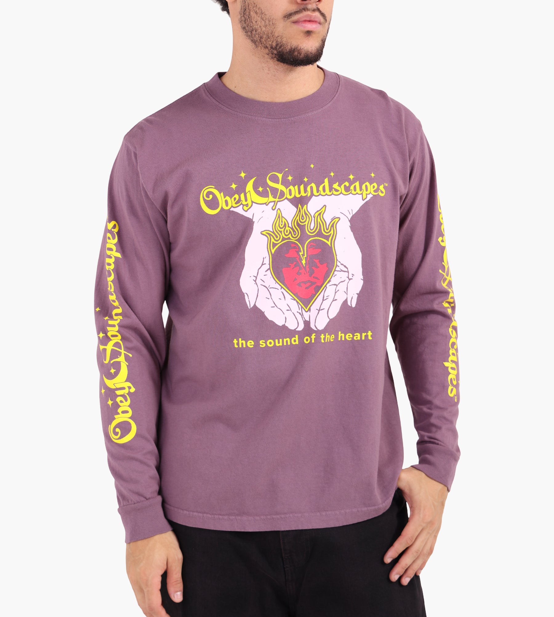 Obey Obey Soundscapes Tee Pigment Plum Perfect