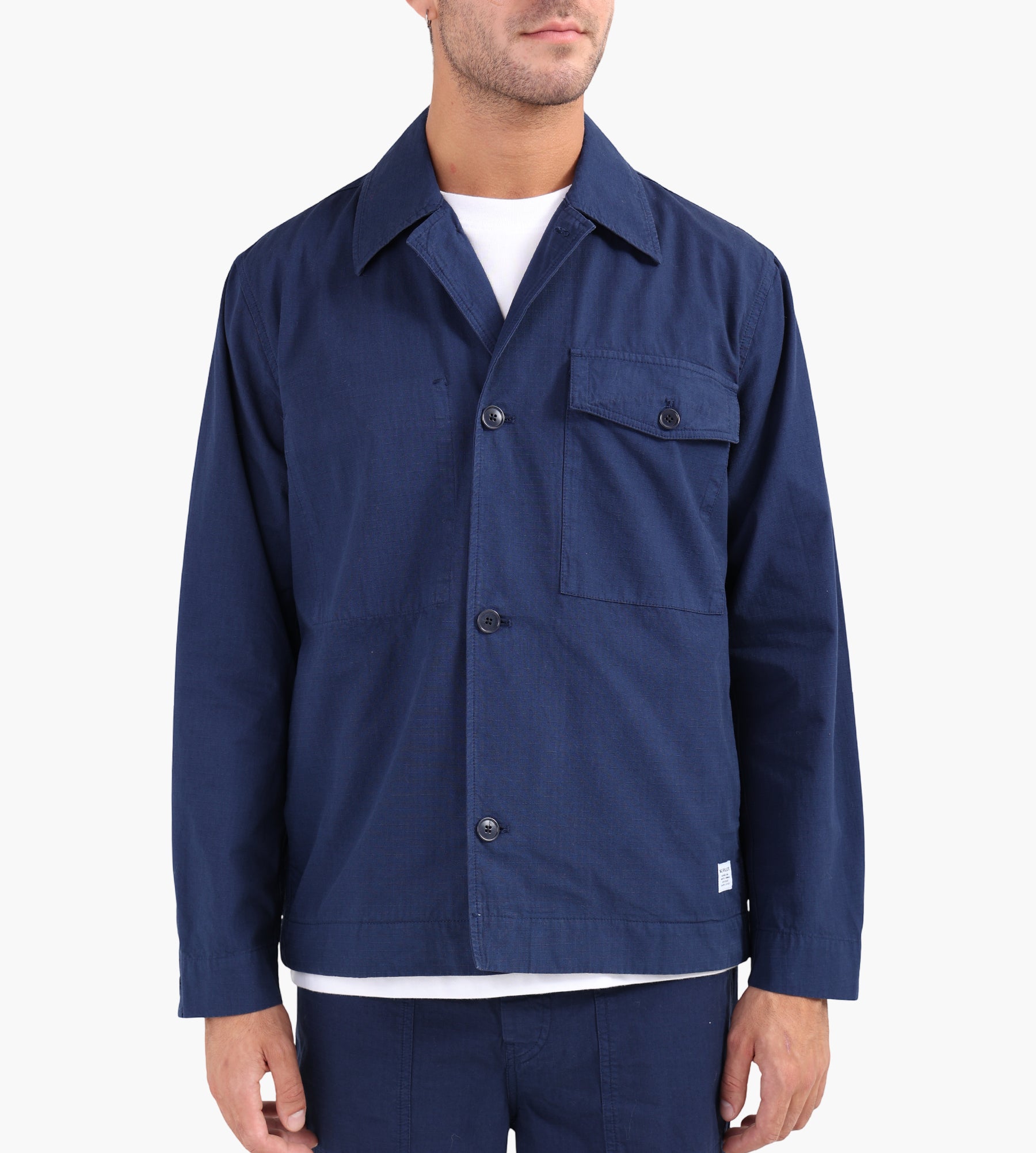 Norse Projects Folke Cotton Ripstop Overshirt Workwear Blue