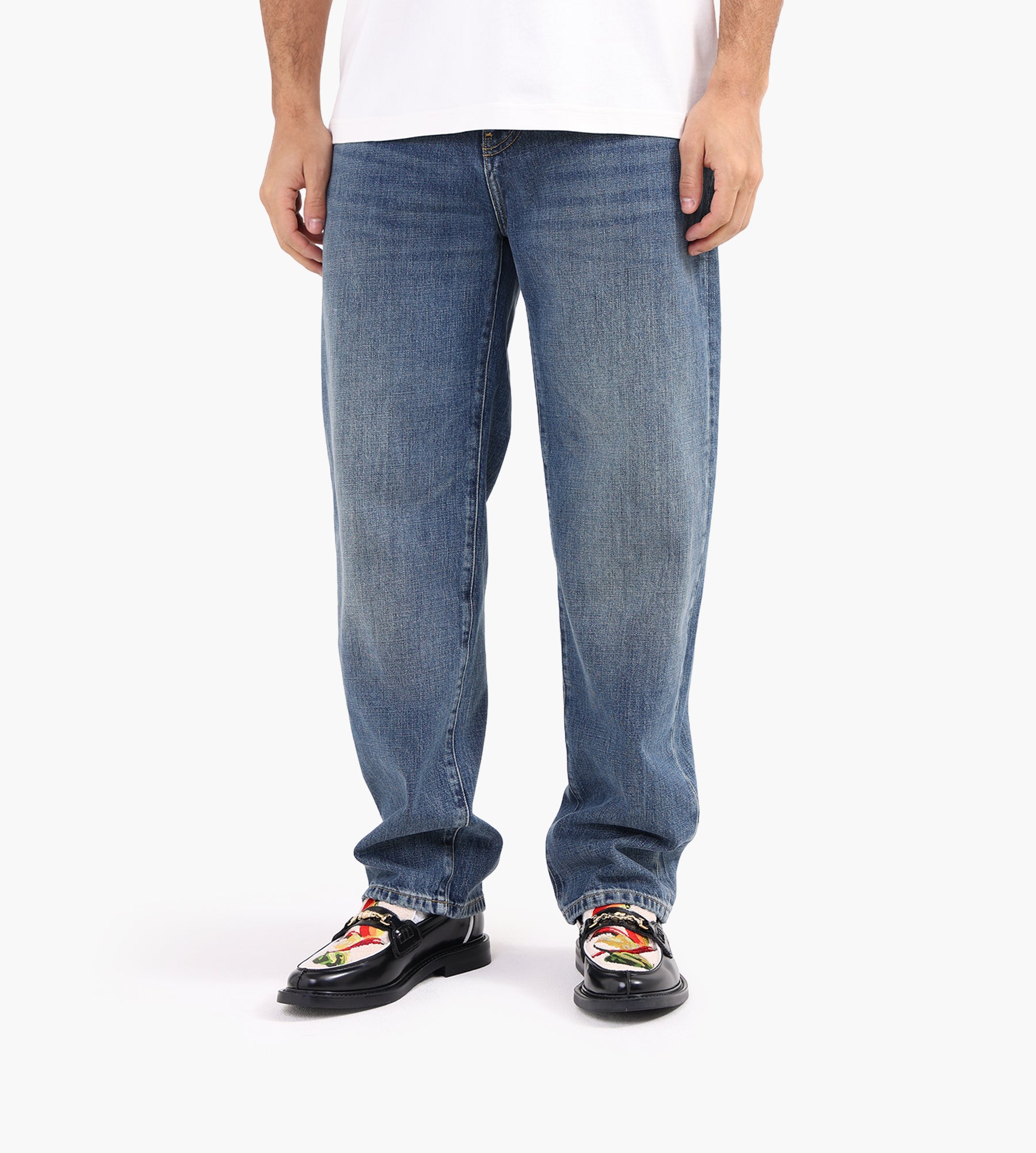 Carhartt WIP Aaron Pant Blue Dark Used Wash