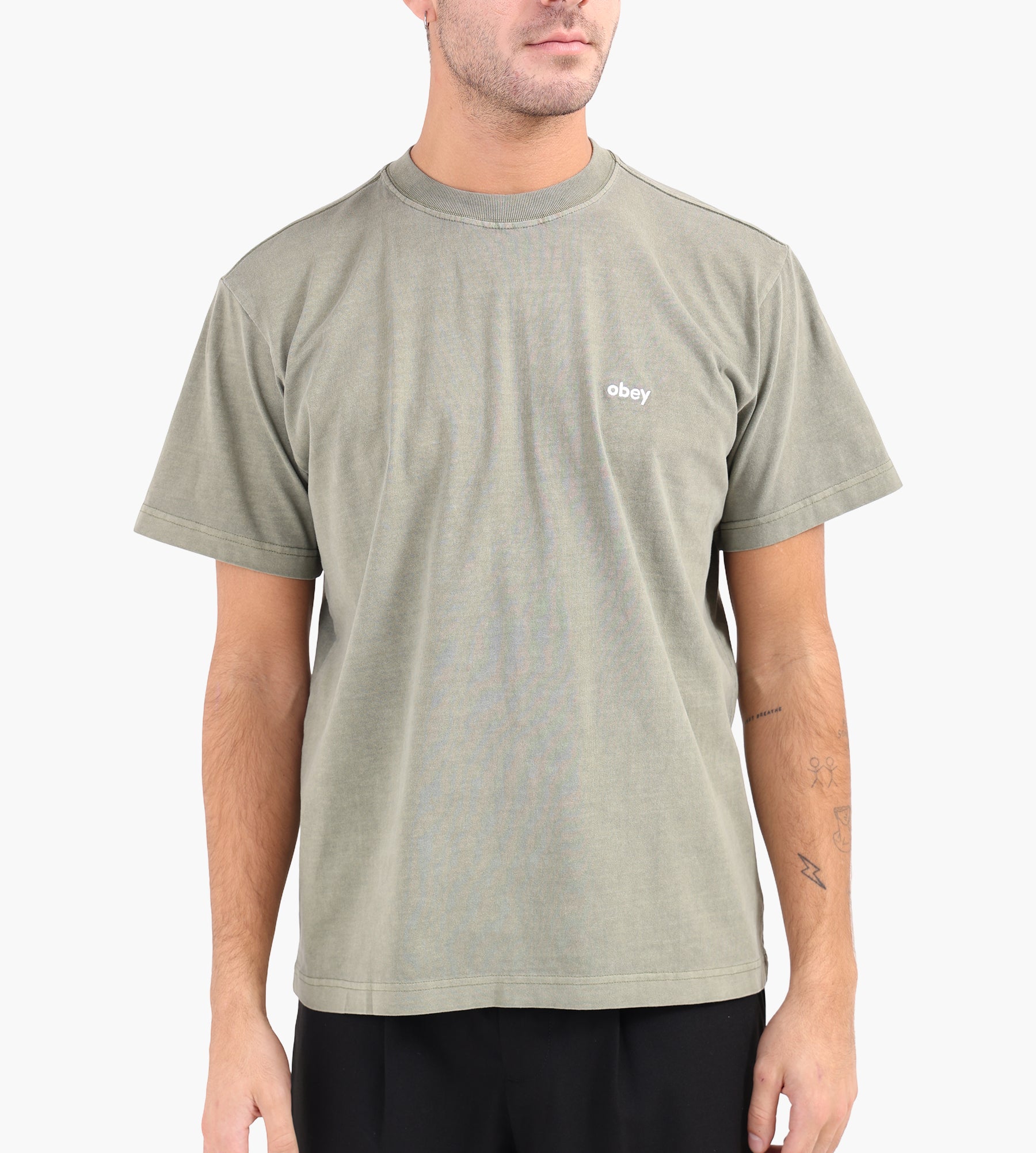 Obey Lowercase Pigment Tee Pigment Deep Lichen Green
