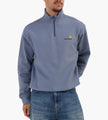 Carhartt WIP Half Zip American Script Sweater Shady Blue