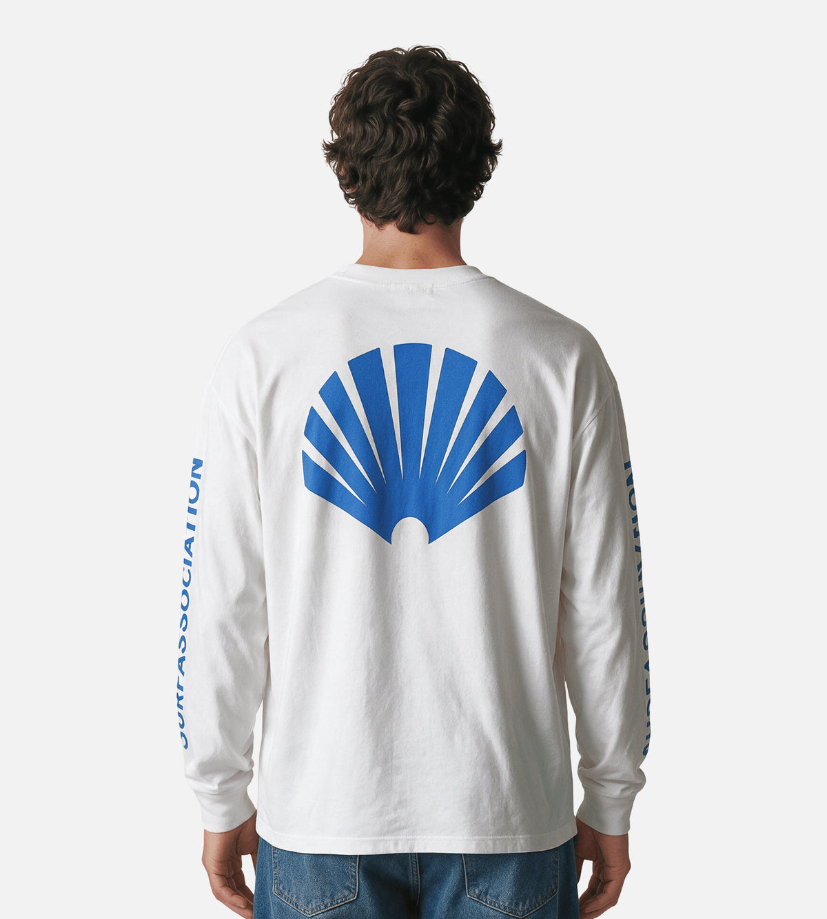 New Amsterdam Surf Association Logo Longsleeve White Cobalt