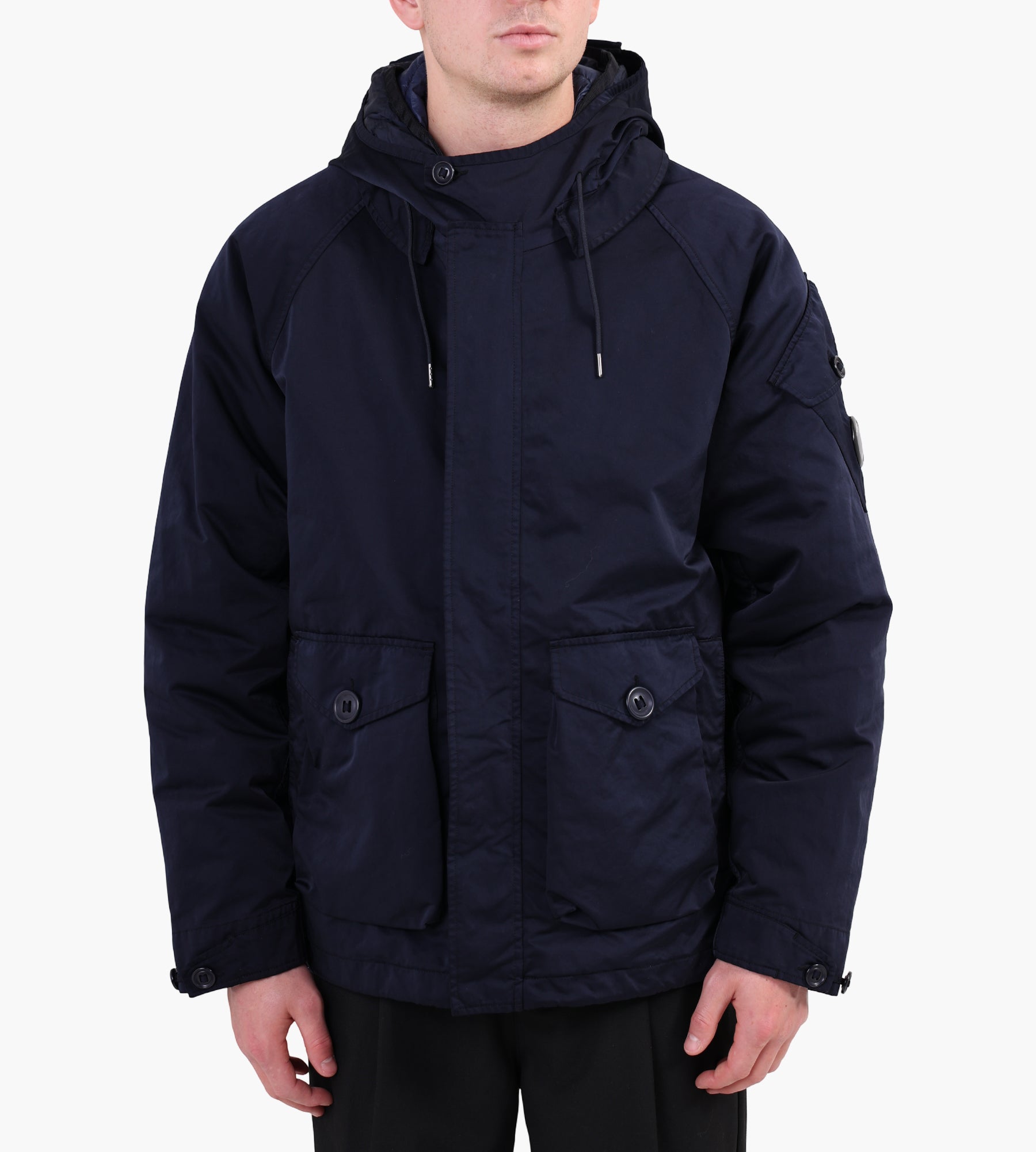 C.P. Company Medium Jacket In Micro Kei Total Eclipse