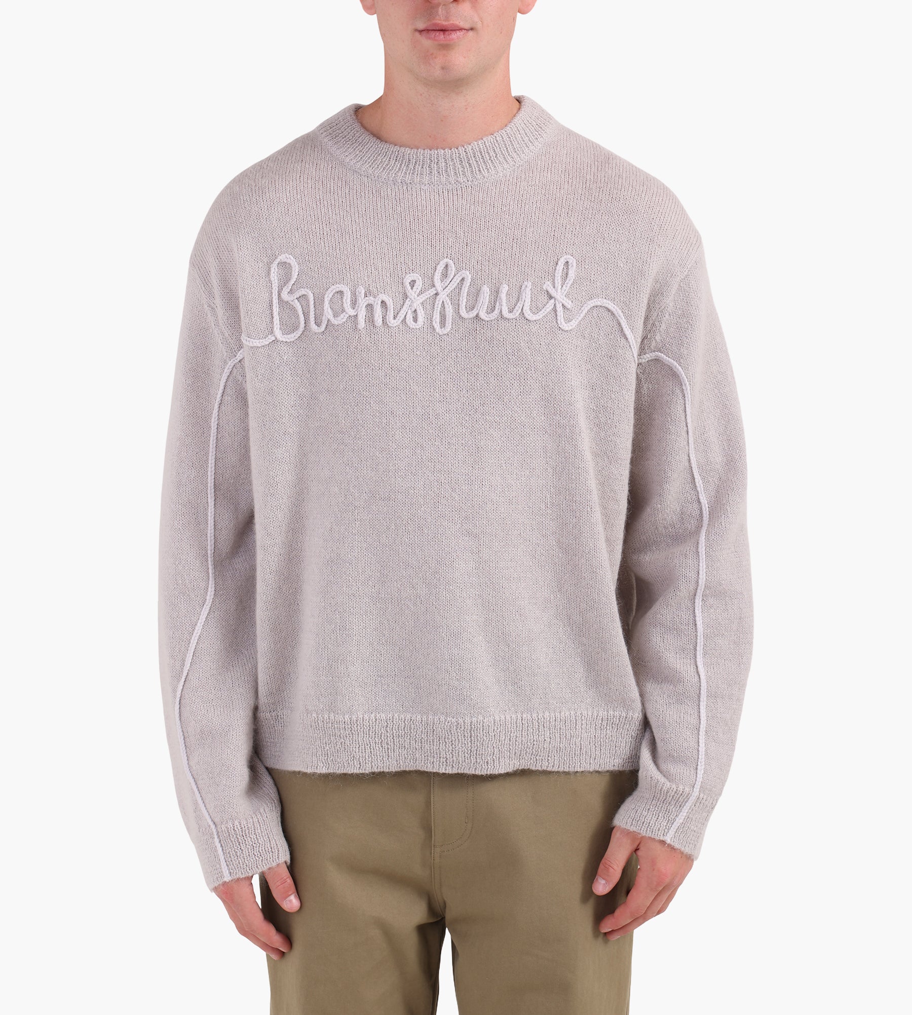 Bram's Fruit Garden Hose Knit Crewneck Grey Melange