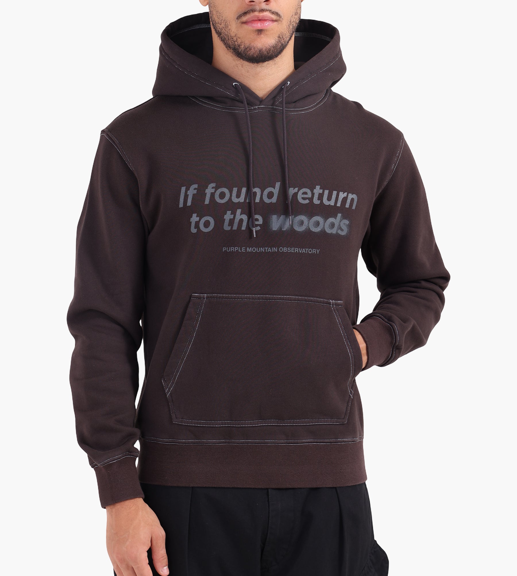 Purple Mountain Observatory Garment Dye Hoody Chocolate