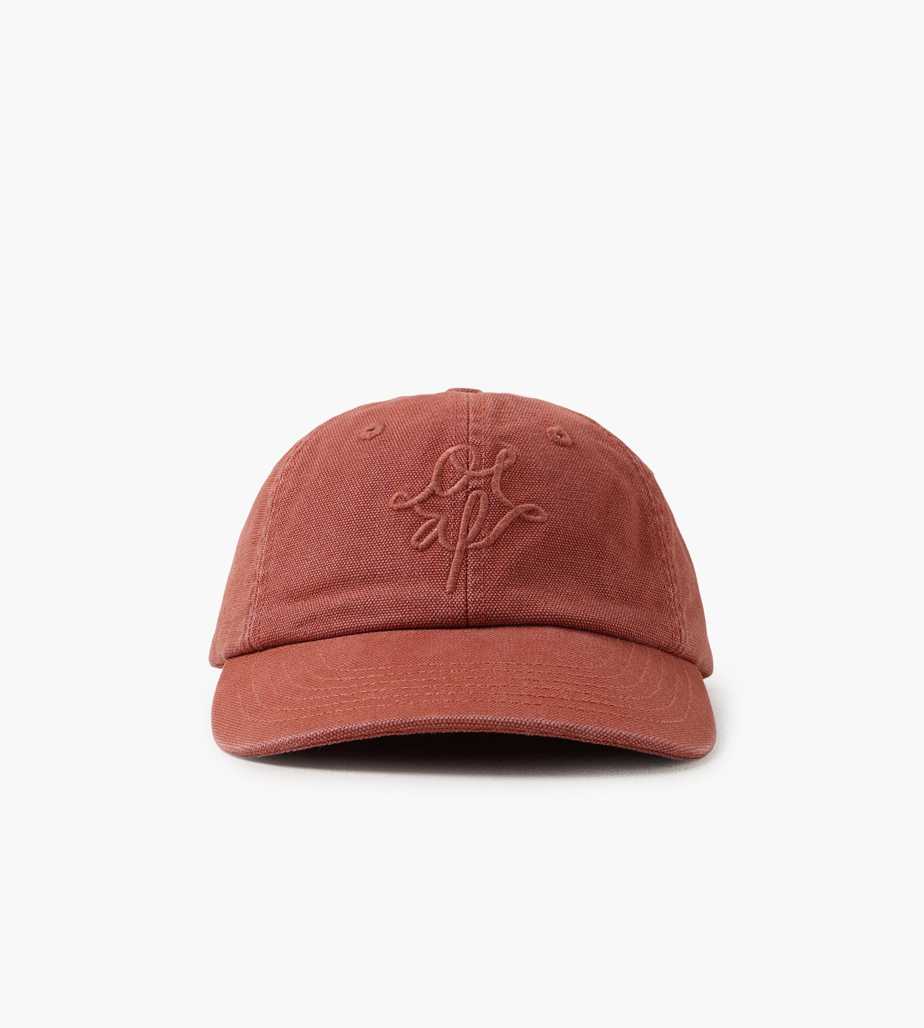 OLAF Monogram Washed Canvas Cap Burnt Coral