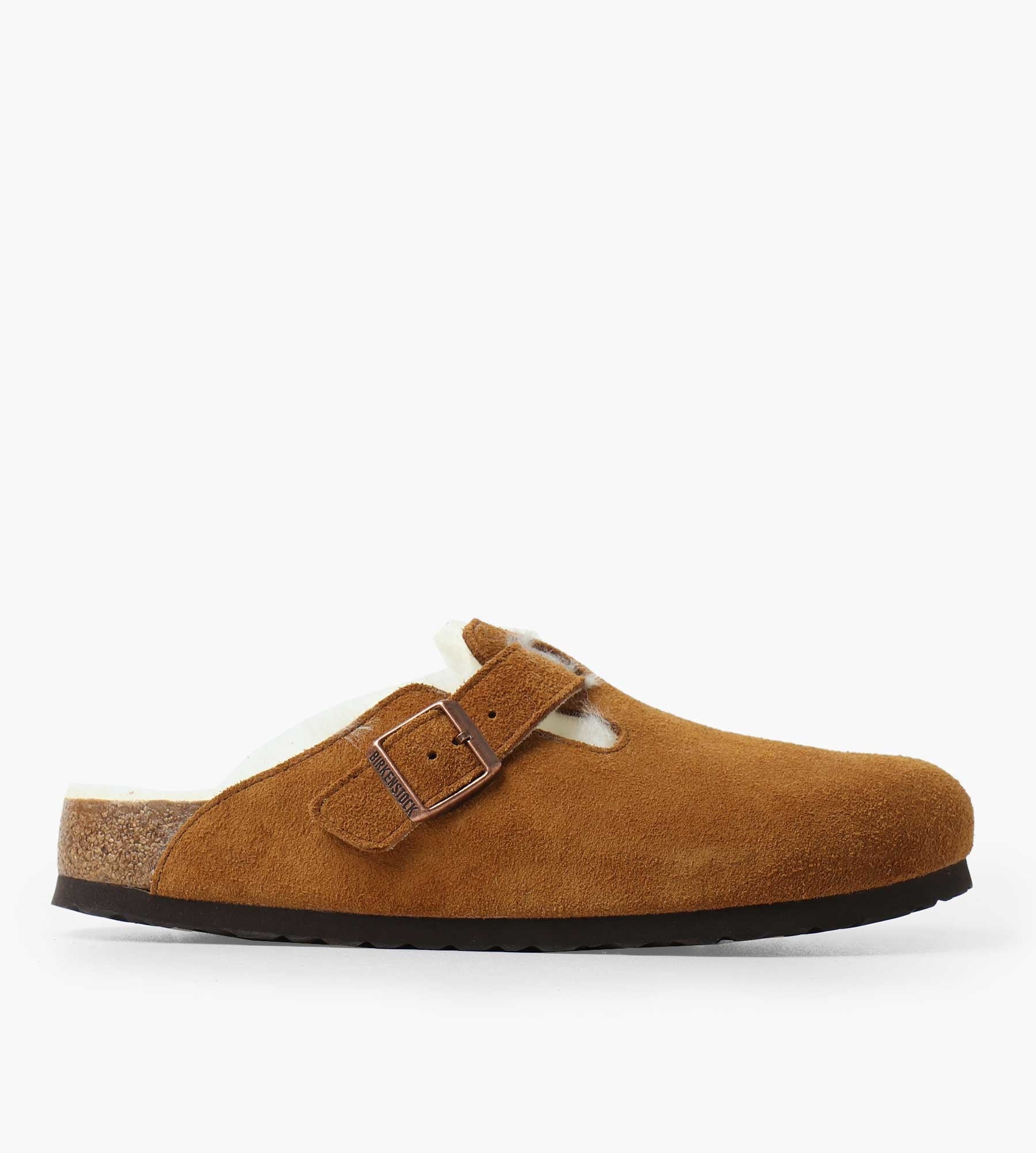 Birkenstock Boston Shearling Suede Leather Fur Mink