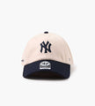 Sporty & Rich Yankees Serif Wool Hat Ecru Dark Navy