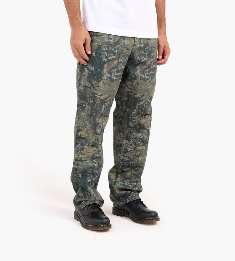 Carhartt / カモシングル/Single knee pant/ストレートパンツ/32/コットン/BRW/カモフラ Carhartt WIP Single Knee Pant Camo Combi Green