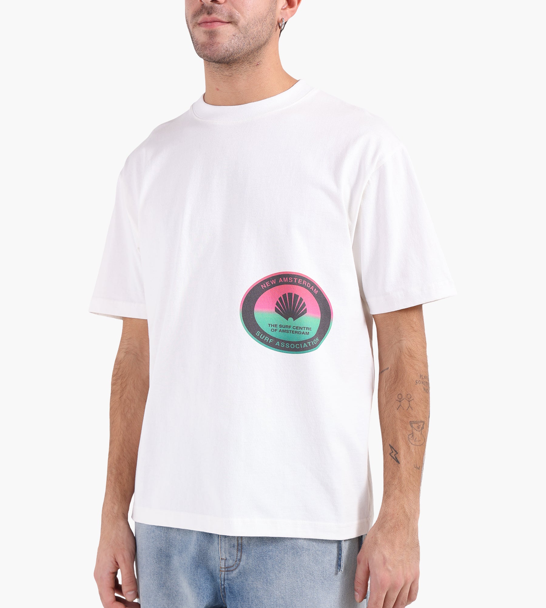 New Amsterdam Surf Association Surf Centre Tee Washed White