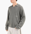 about:blank Resort Long Sleeve Knit Polo Cotton Sage