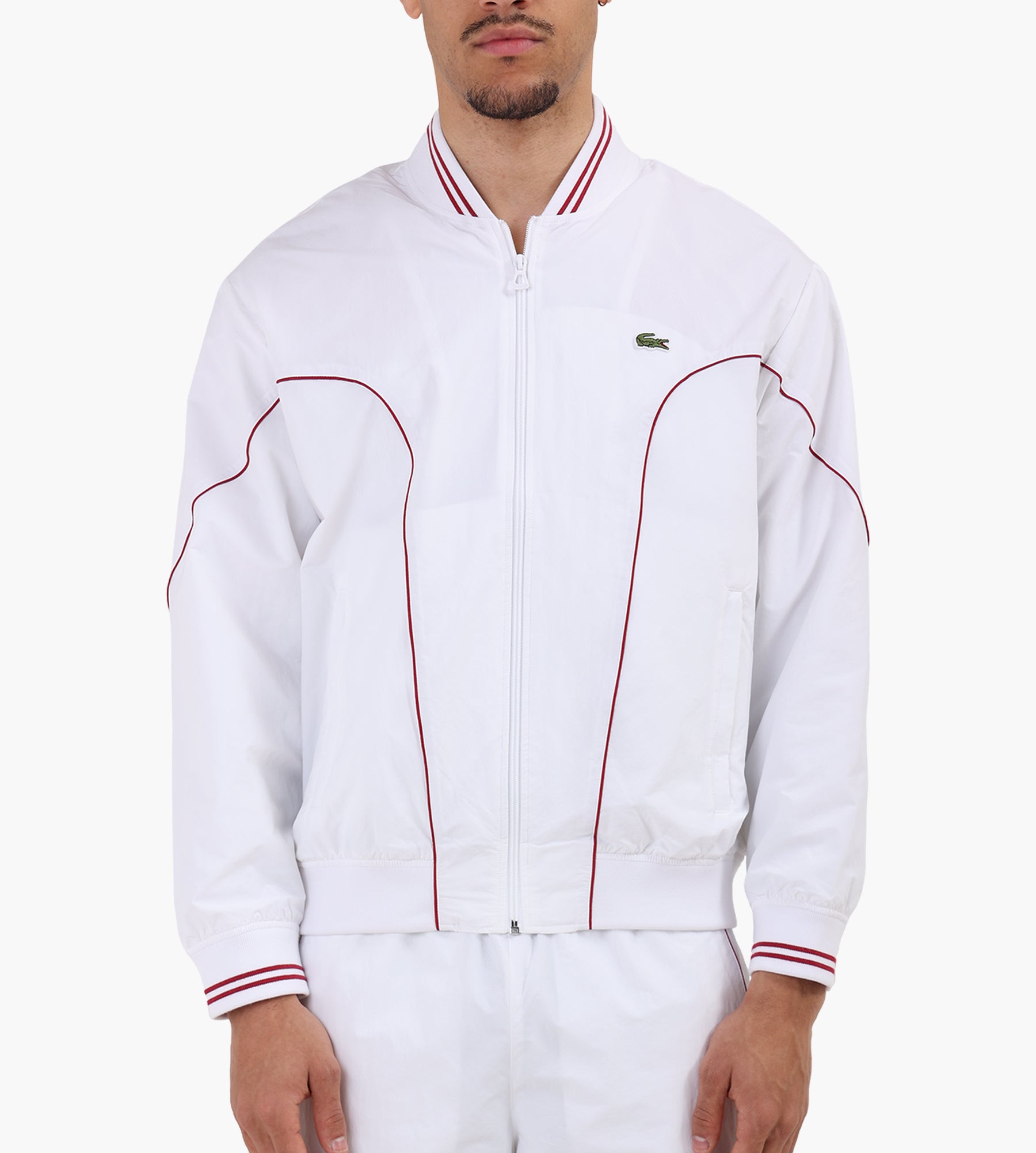 Lacoste 1HB1 Men's Jacket White Bordeaux