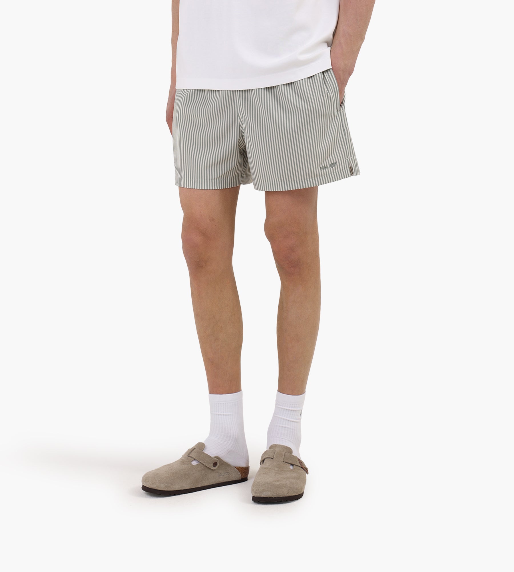 NN.07 Holiday Shorts 10039 Green Stripe