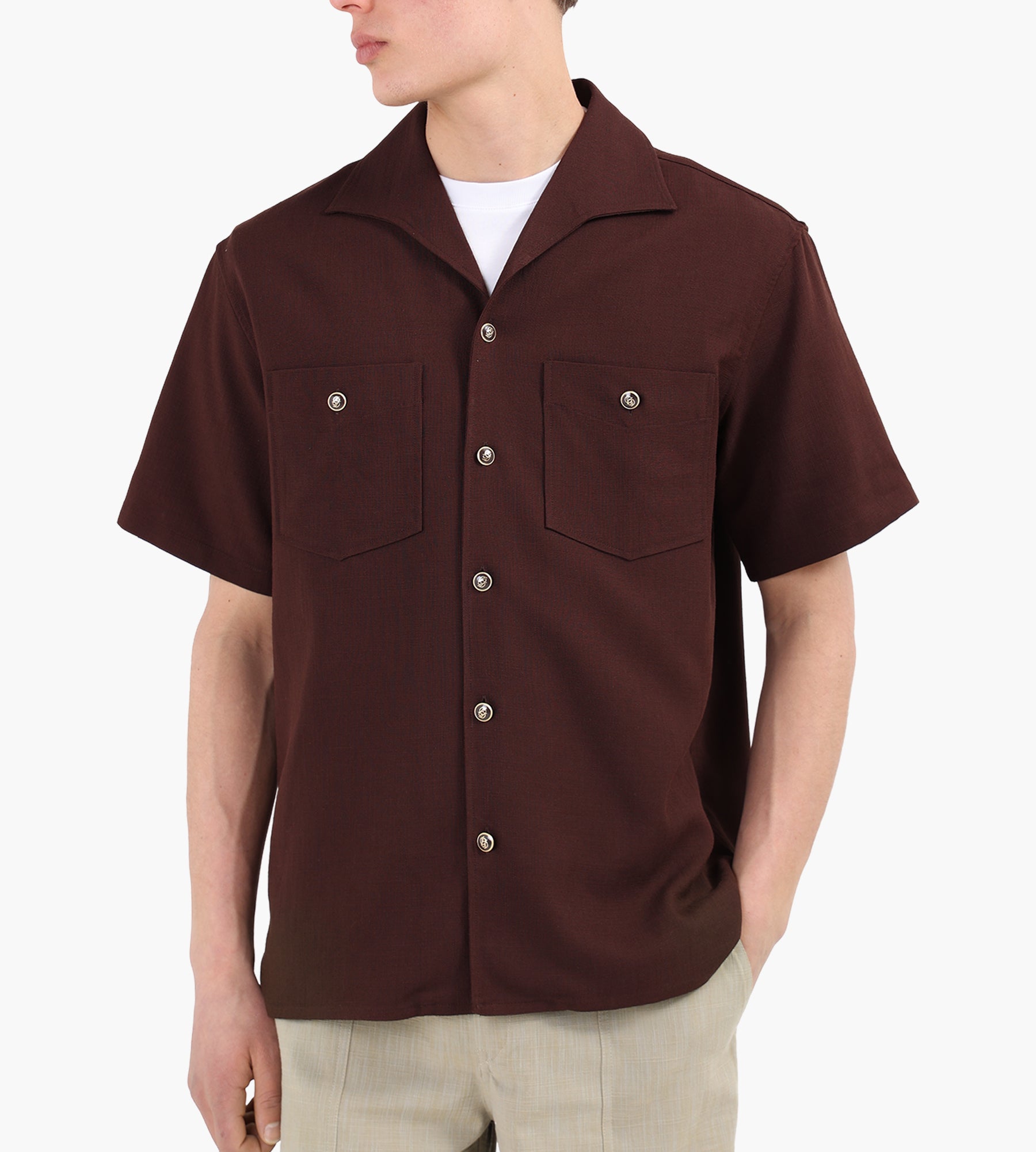 Drôle de Monsieur Chemise Poches Viscose Brown