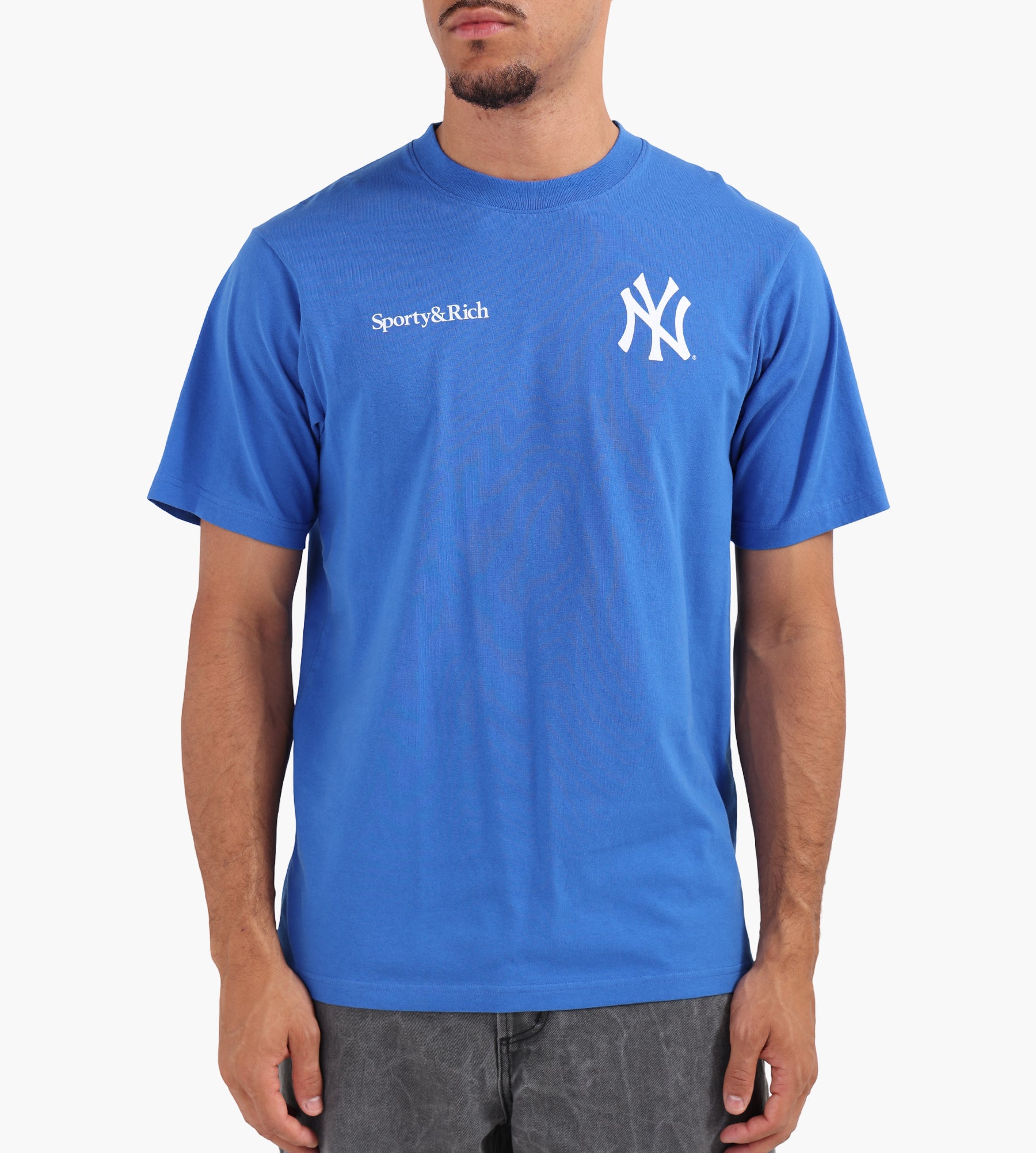 Sporty & Rich NY Yankees Champions T-Shirt Team Blue