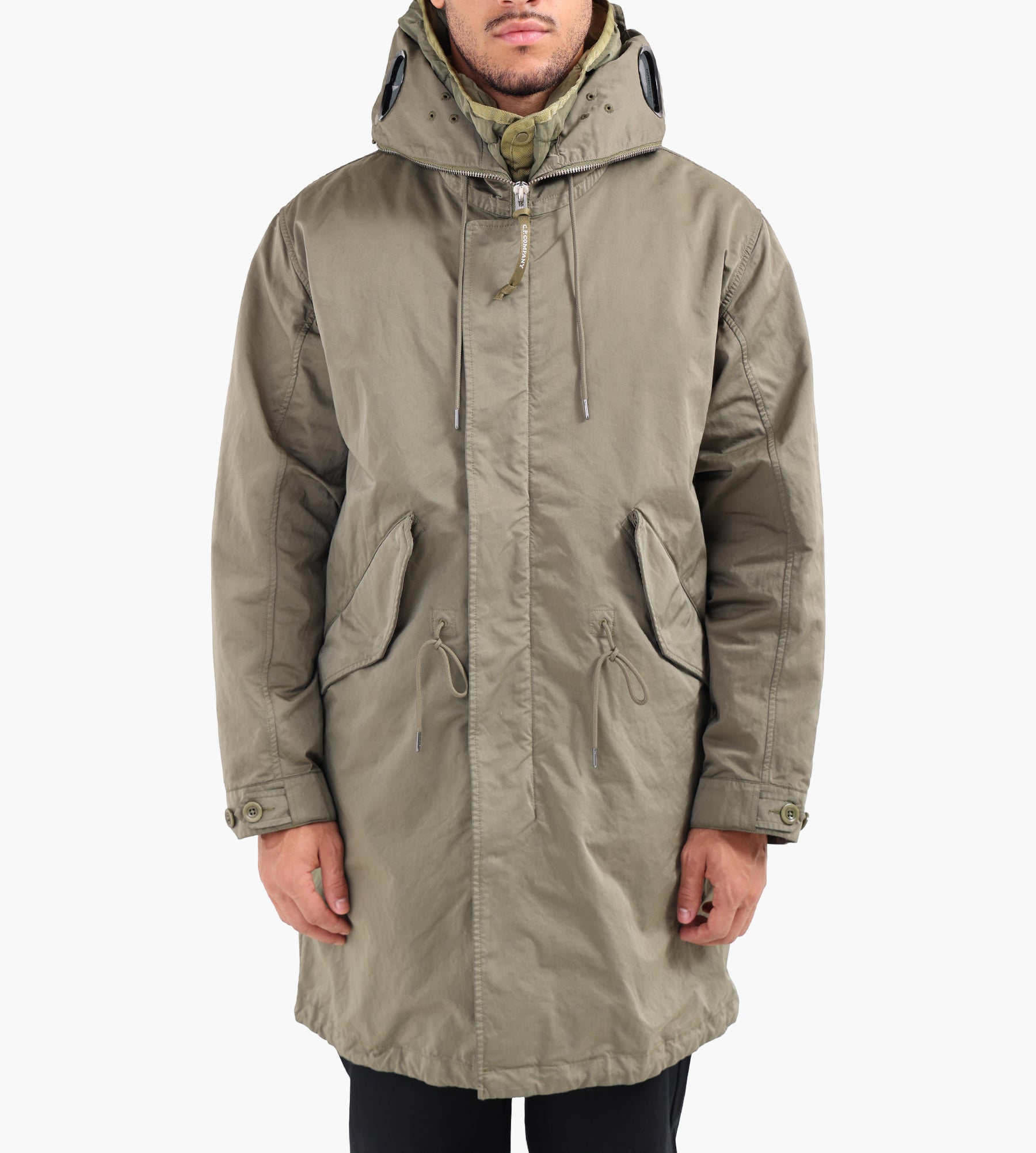 C.P. Company Long Jacket In Micro Kei Capers