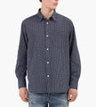 Norse Projects Espevik Check Oversized Shirt Dark Navy