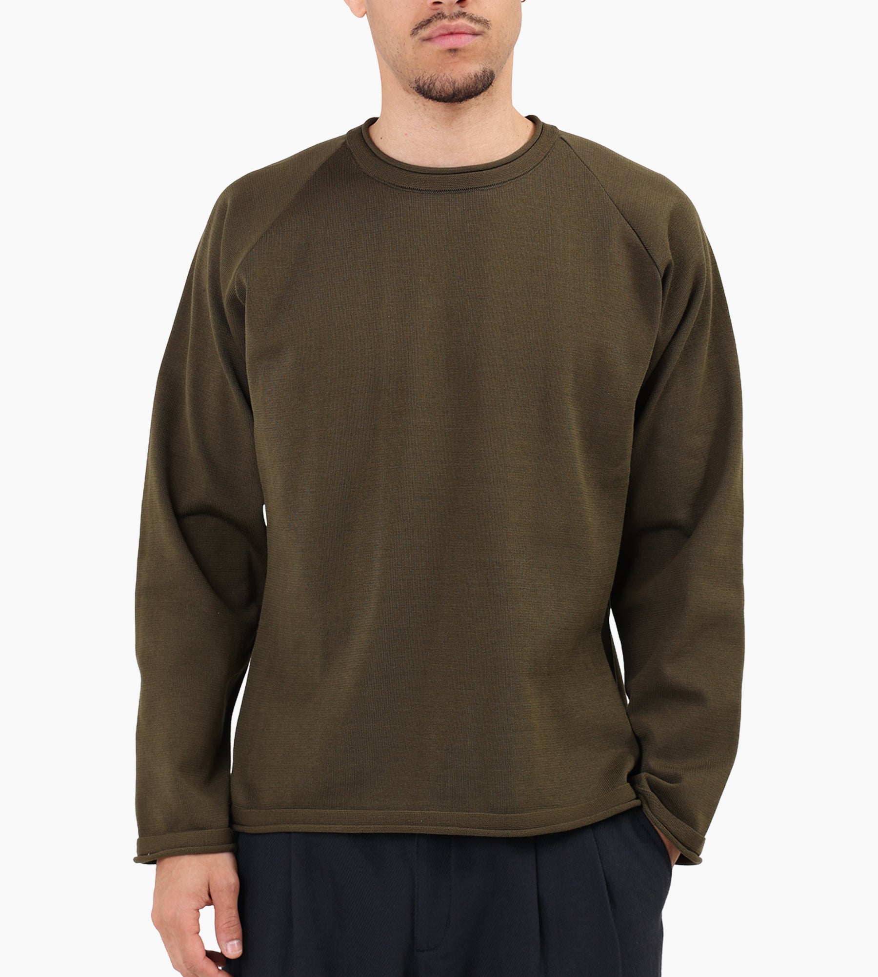 Snow Peak Water-Repellent Knit Pullover Dark Olive