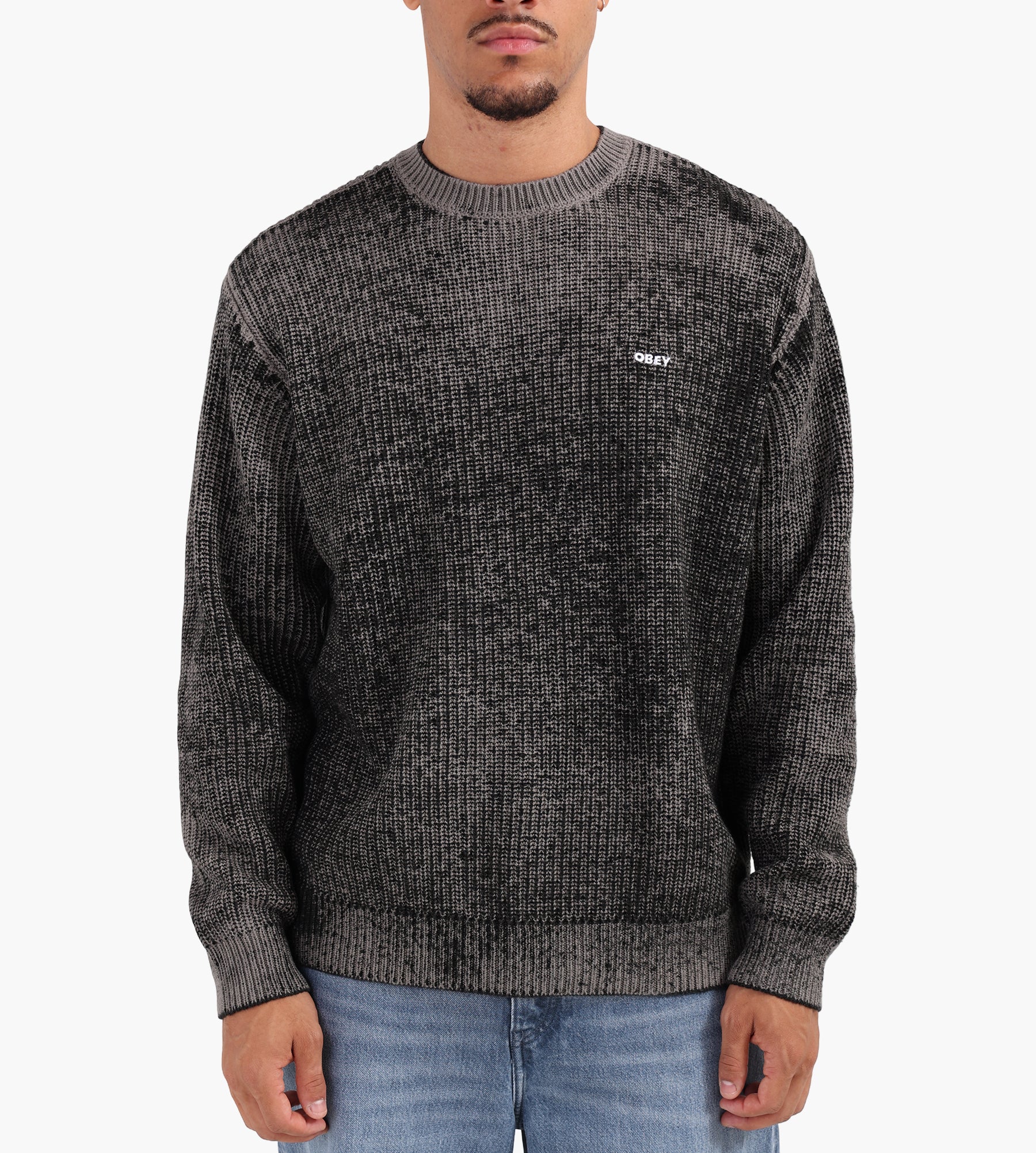Obey Obey Spray Effect Sweater Black Multi