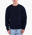 Baskèts Modern Script Knit Crewneck Deep Marine