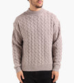 Libertine-Libertine Topanga Cable Knit 3666 Crewneck Sand
