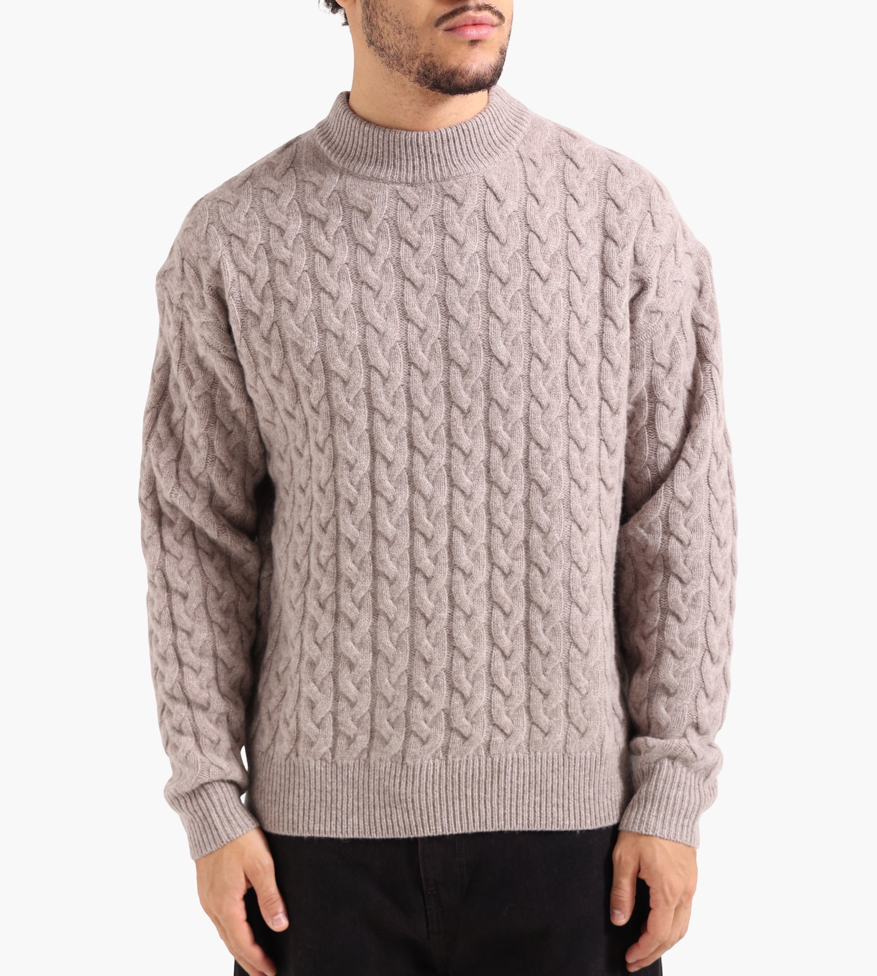 Libertine-Libertine Topanga Cable Knit 3666 Crewneck Sand