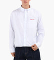 about:blank Oxford Script Shirt Cotton White Blue