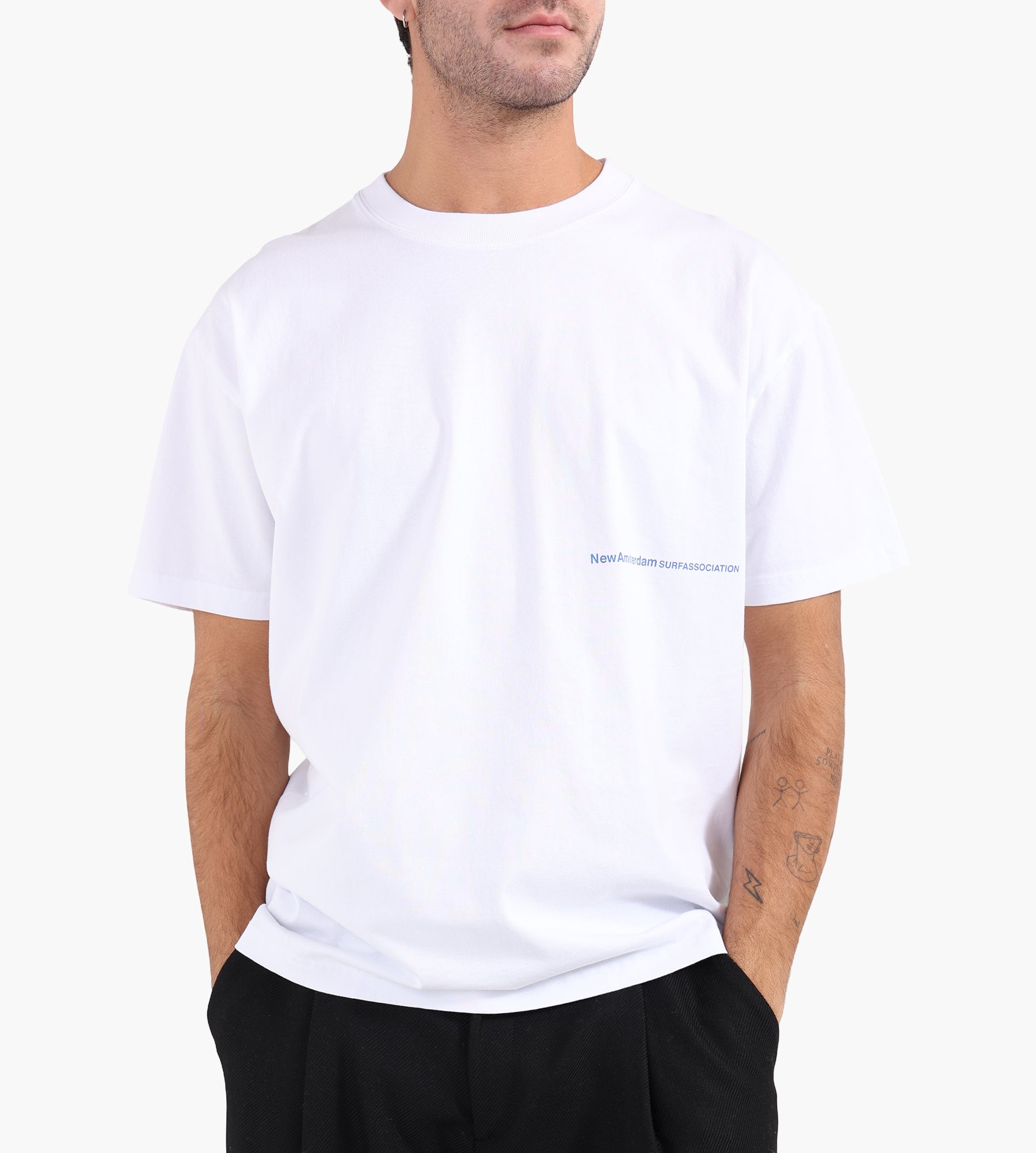 New Amsterdam Surf Association Back Zip Tee White
