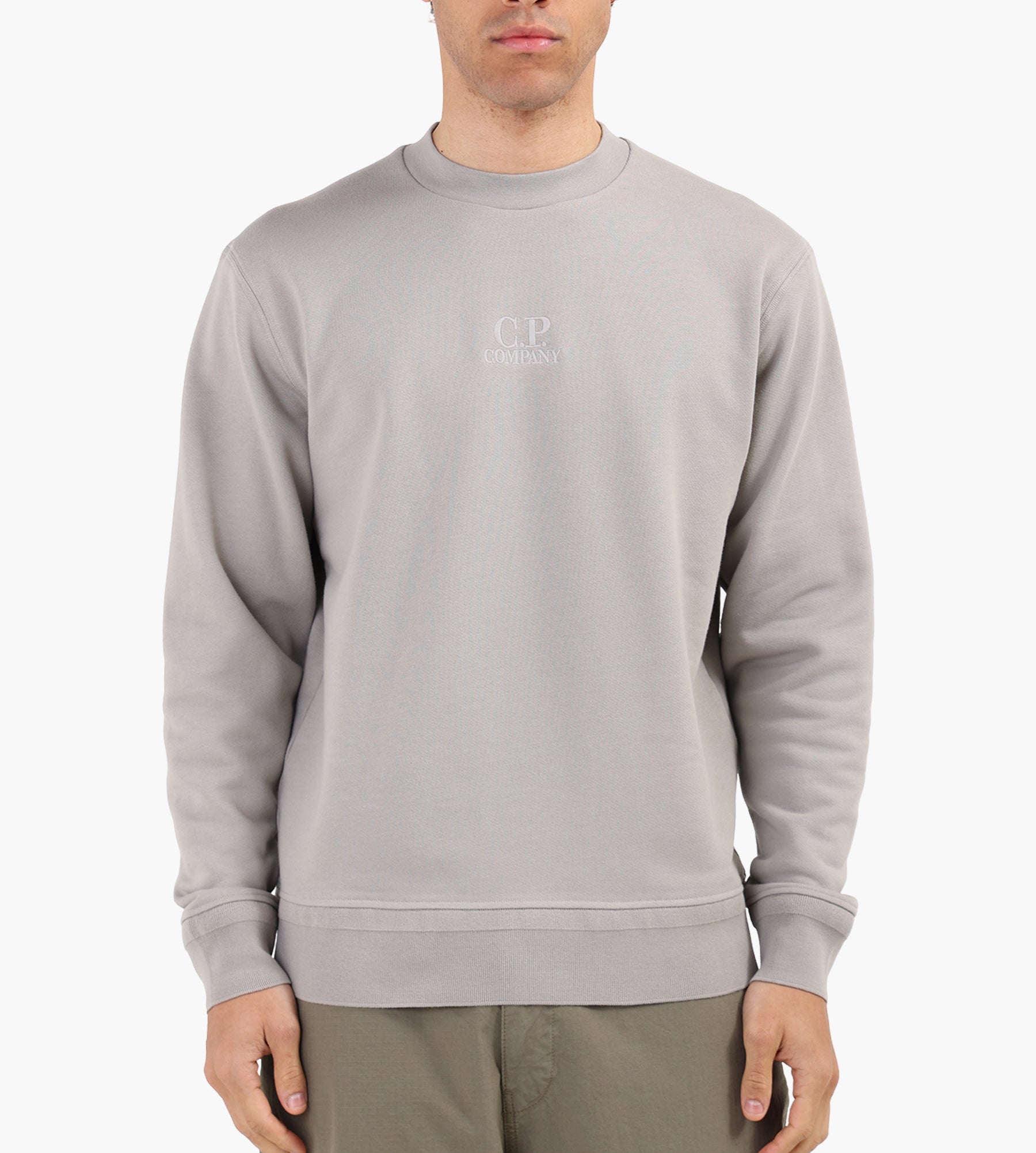 C.P. Company Diagonal Raised Fleece Crewneck Dove