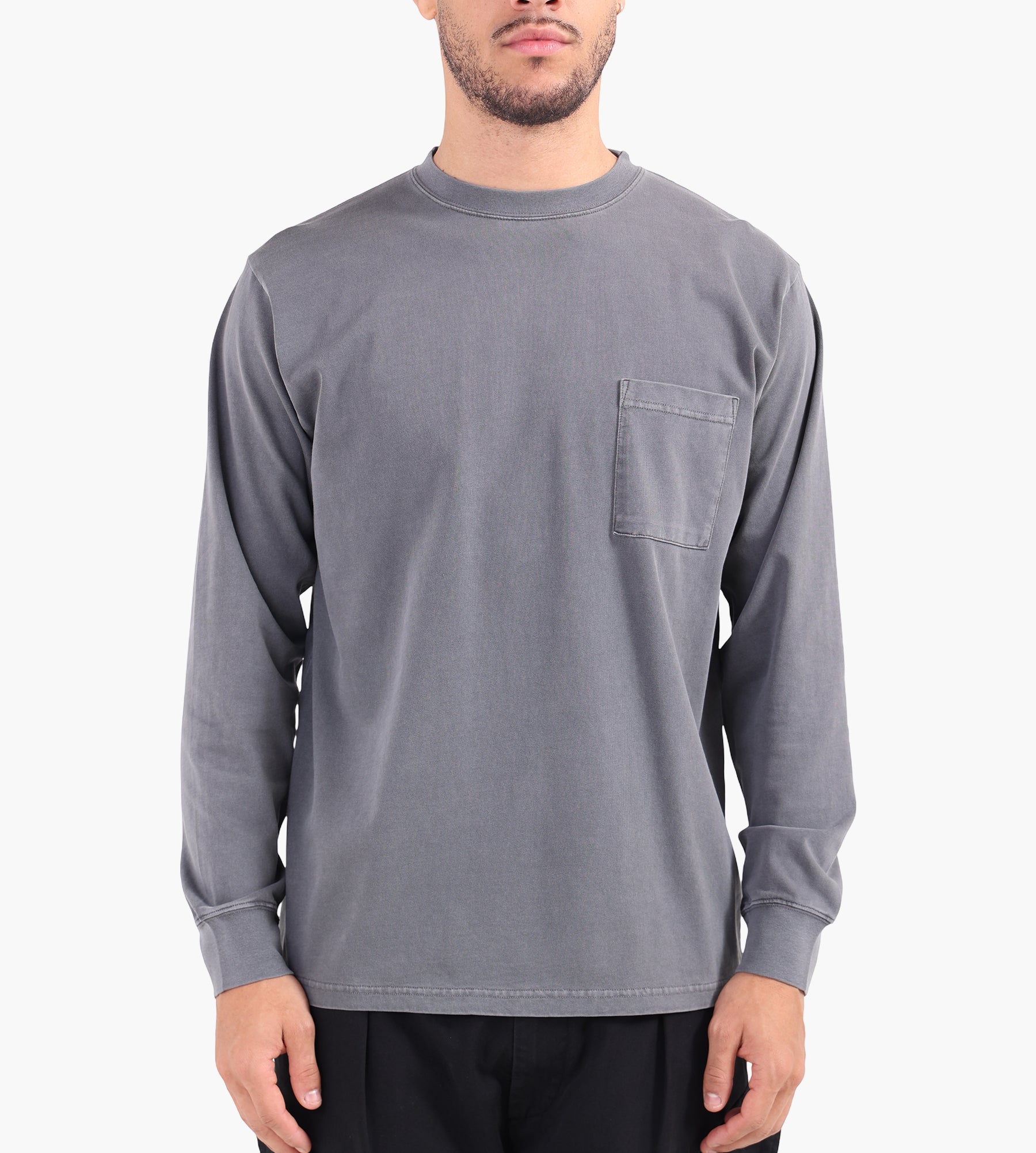 Snow Peak Garment Dyed Longsleeve Charcoal
