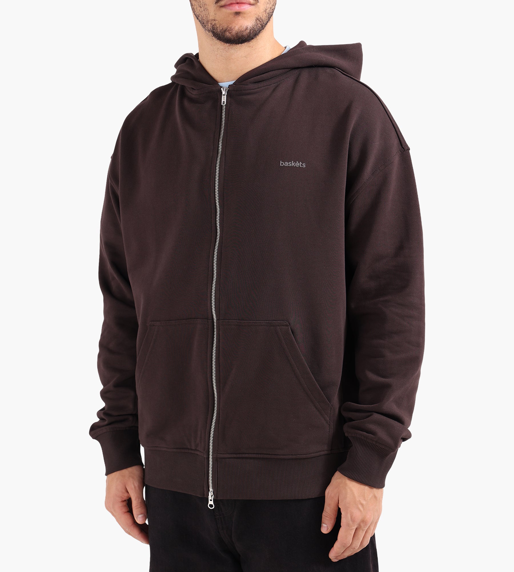 Baskèts Modern Zip Hoodie Marron