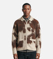 Obey Cow Pattern Zip Sweater Cow Multi