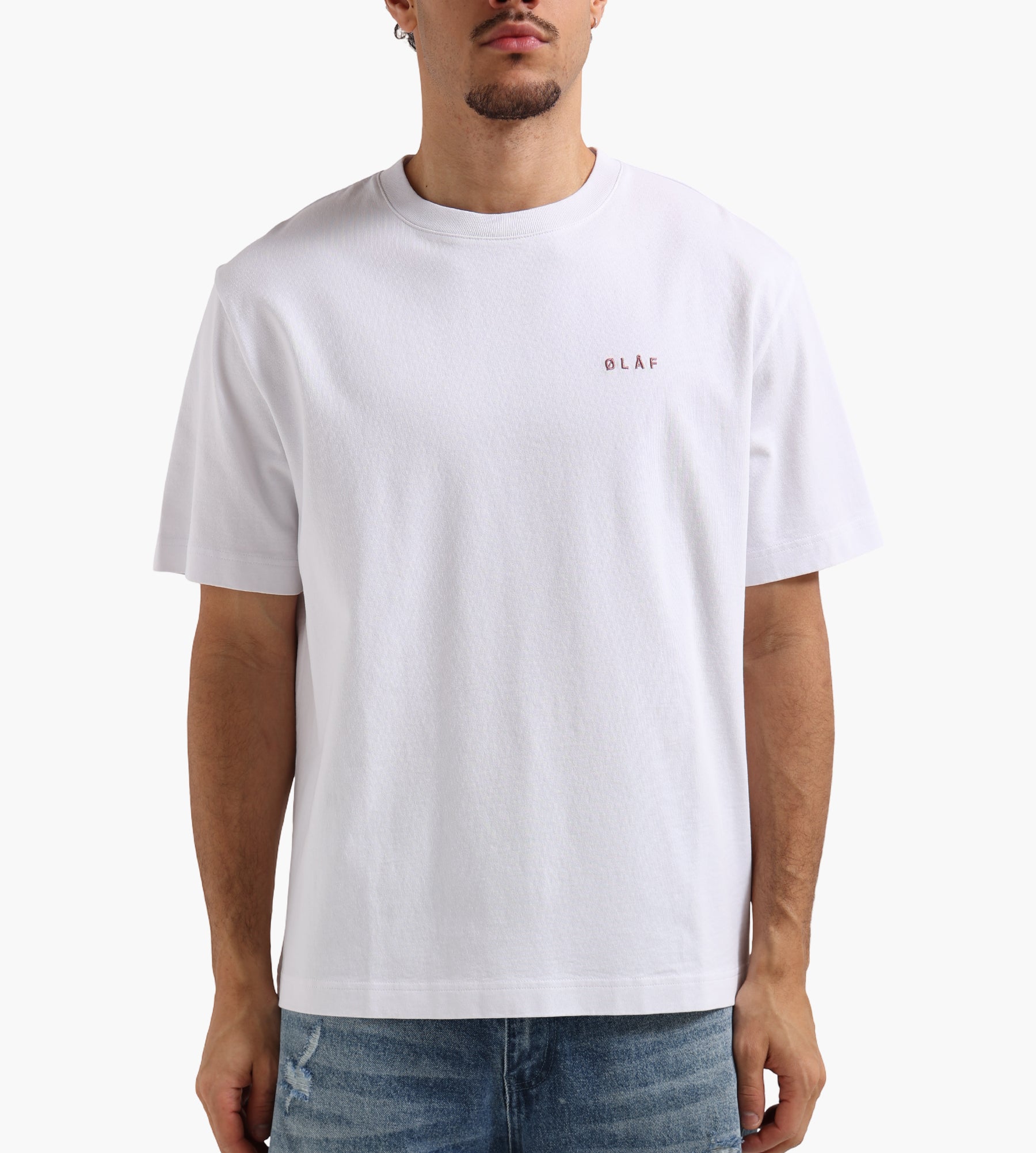 OLAF Brushstroke Graphic Boxy Tee Optical White