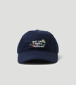 Drôle de Monsieur Vine Embroidered Slogan Cap Navy