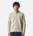 C.P. Company Waffle Knit Cotton Zip Lens Cardigan Silver Birch